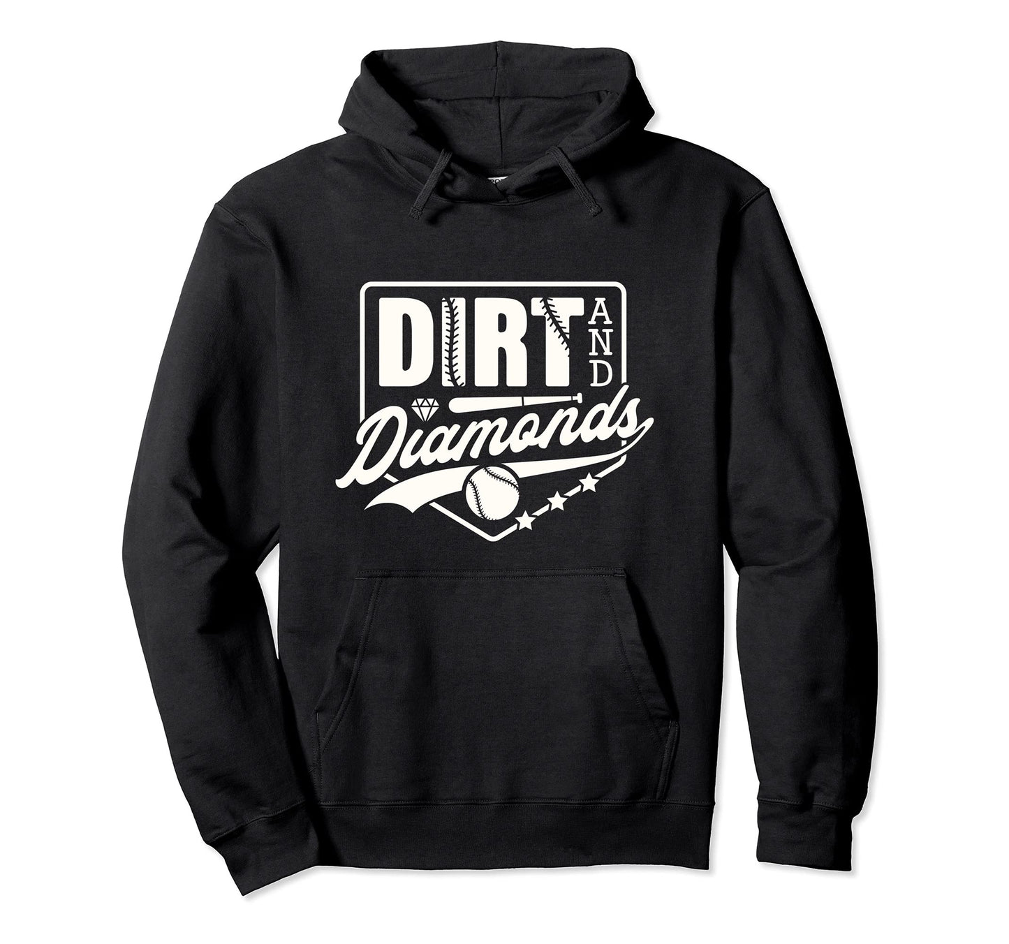 Softball Baseball Dirt And Diamonds Hoodie - Fun Novelty Design Men Women - T-Shirt, Sweatshirt, Hoodie