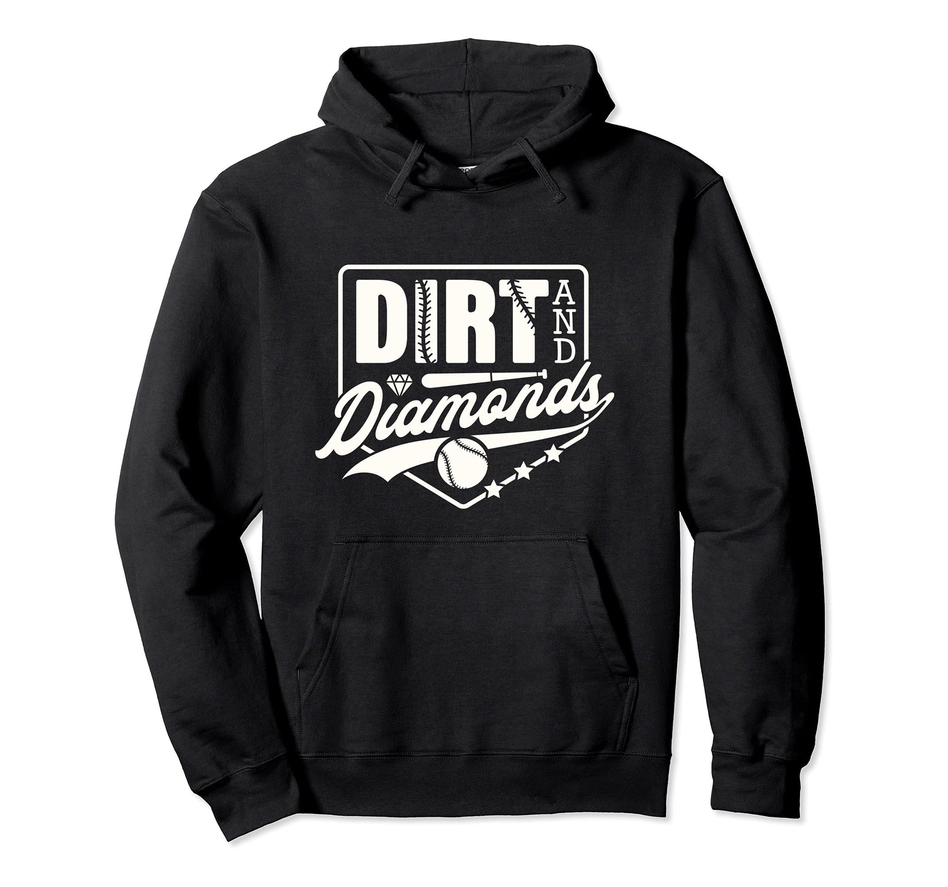 Softball Baseball Dirt And Diamonds Hoodie - Fun Novelty Design Men Women - T-Shirt, Sweatshirt, Hoodie