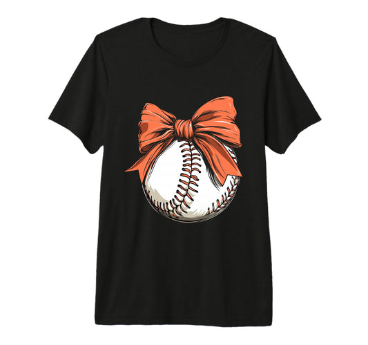Baseball Coquette Bow Baseball T-Shirt - Custom Art Print for Adults - T-Shirt, Sweatshirt, Hoodie
