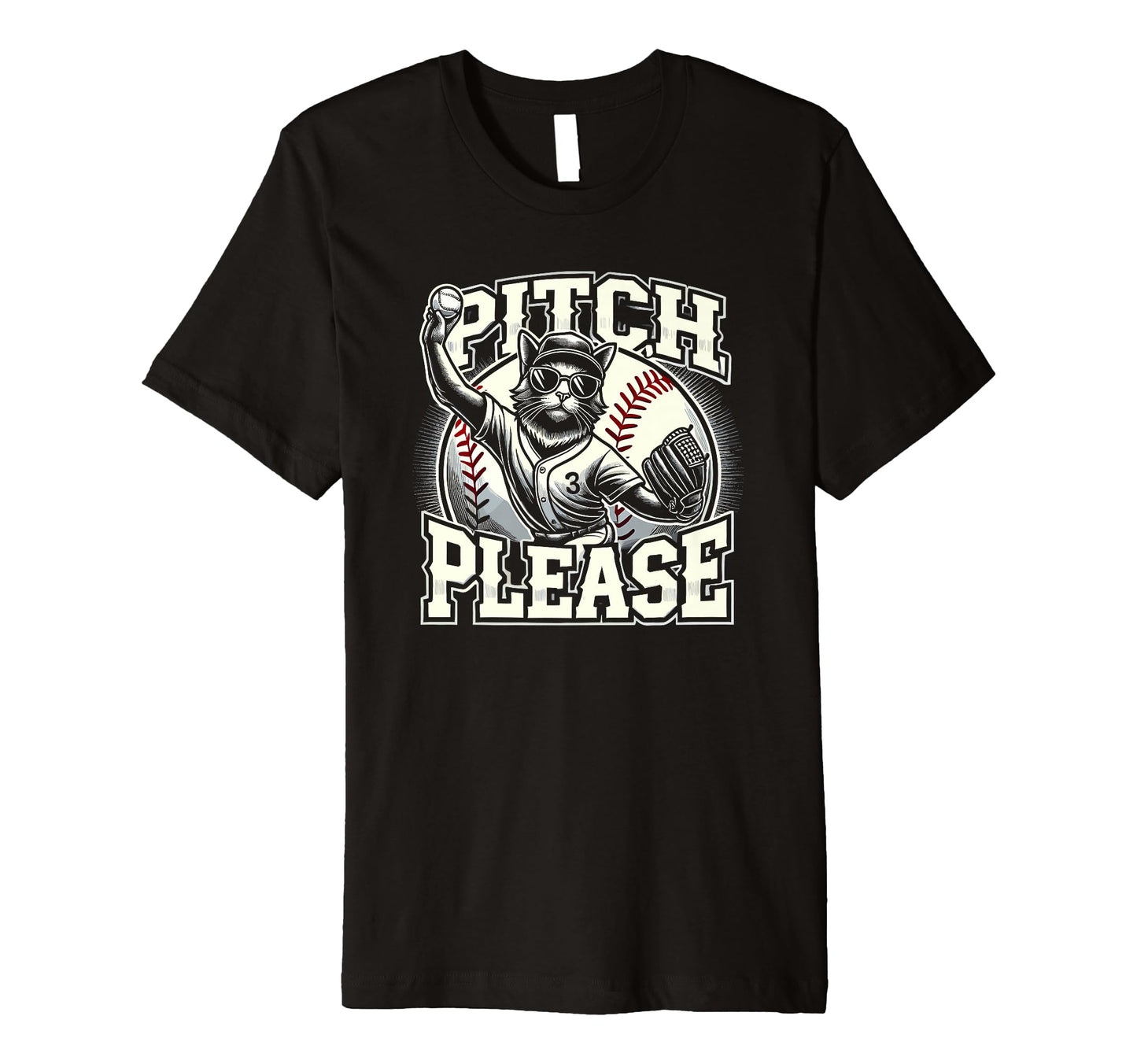 Pitching Baseball Player Cat Pitch T-Shirt - Trendy Graphic Men Women - T-Shirt, Sweatshirt, Hoodie