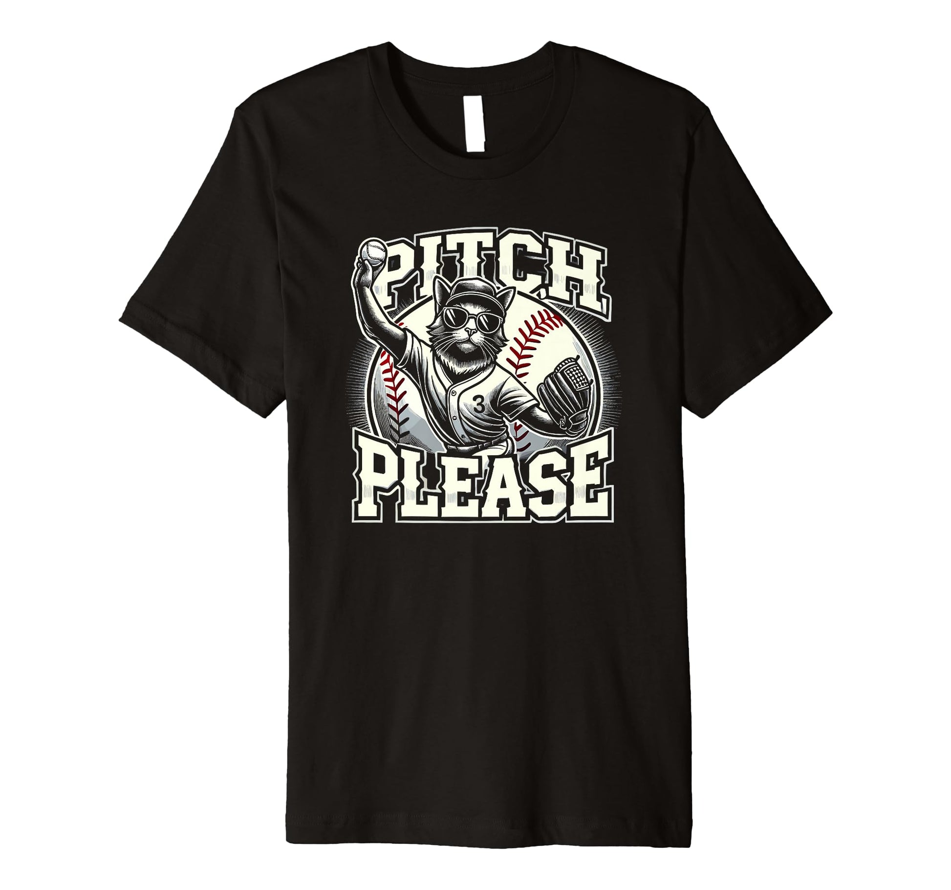 Pitching Baseball Player Cat Pitch T-Shirt - Trendy Graphic Men Women - T-Shirt, Sweatshirt, Hoodie