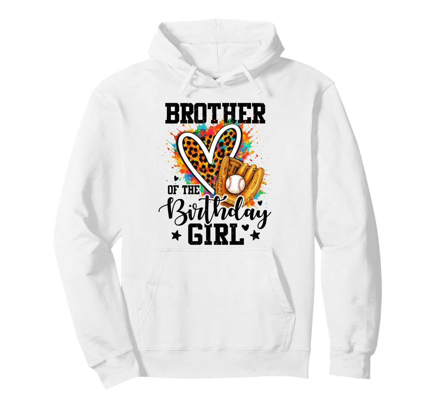 Brother Birthday Baseball Colorful Hoodie - Trendy Graphic Men Women - T-Shirt, Sweatshirt, Hoodie