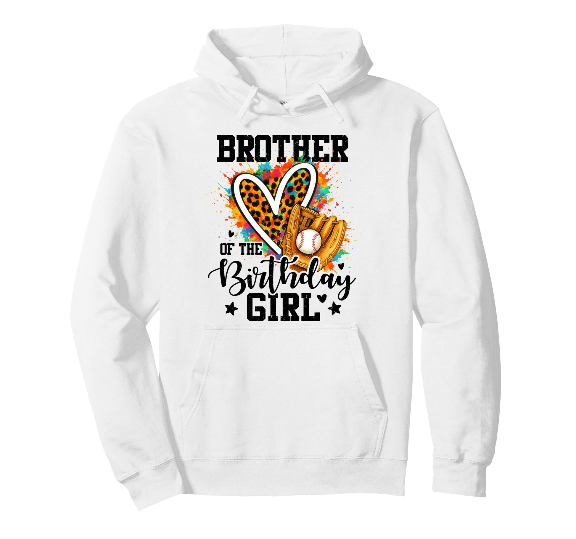 Brother Birthday Baseball Colorful Hoodie - Trendy Graphic Men Women - T-Shirt, Sweatshirt, Hoodie