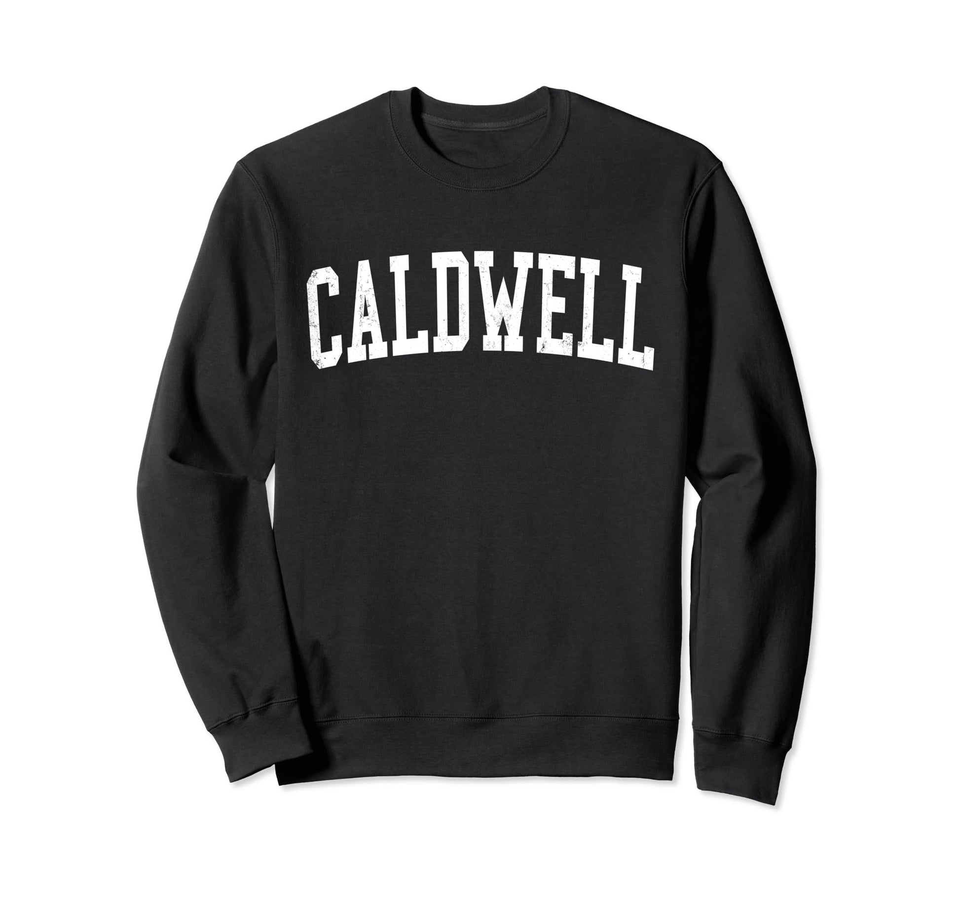 Caldwell Nj Distressed White Varsity Sweatshirt - Custom Art Print Unisex - T-Shirt, Sweatshirt, Hoodie