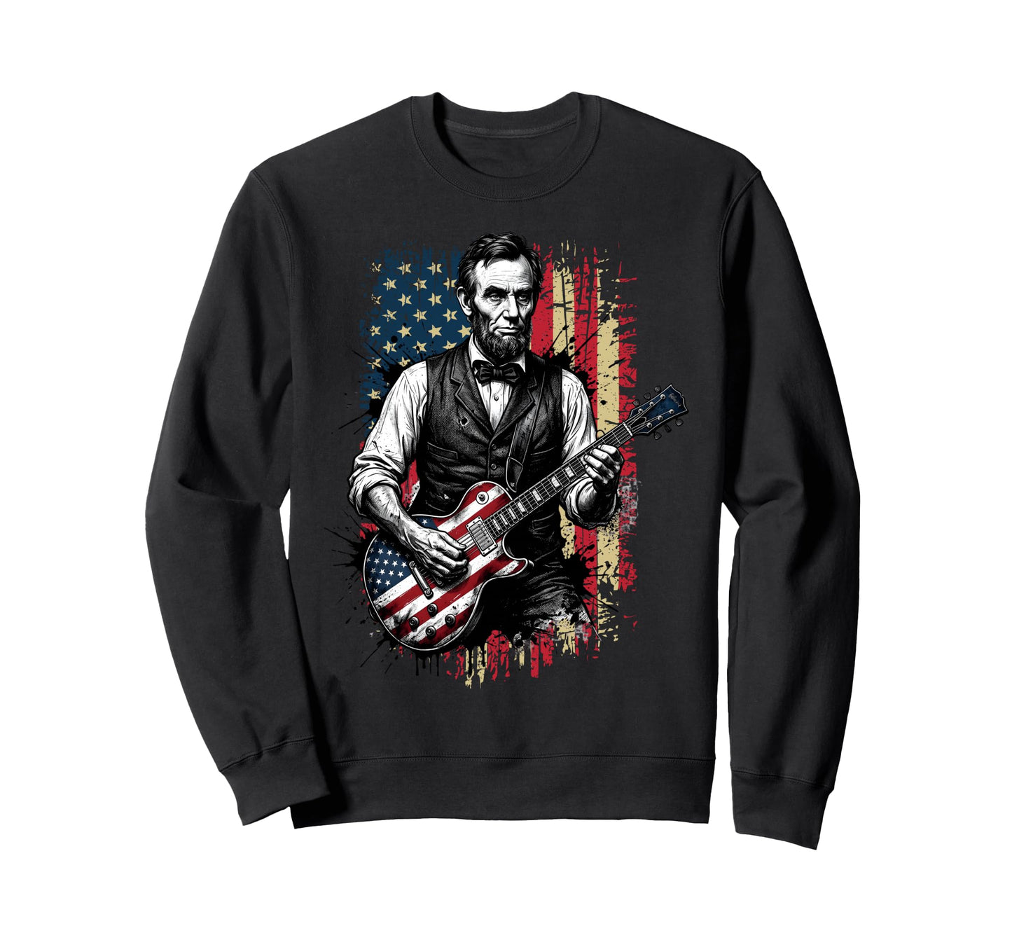 Funny Abraham Lincoln Playing Sweatshirt - Novelty Apparel Men Women - T-Shirt, Sweatshirt, Hoodie