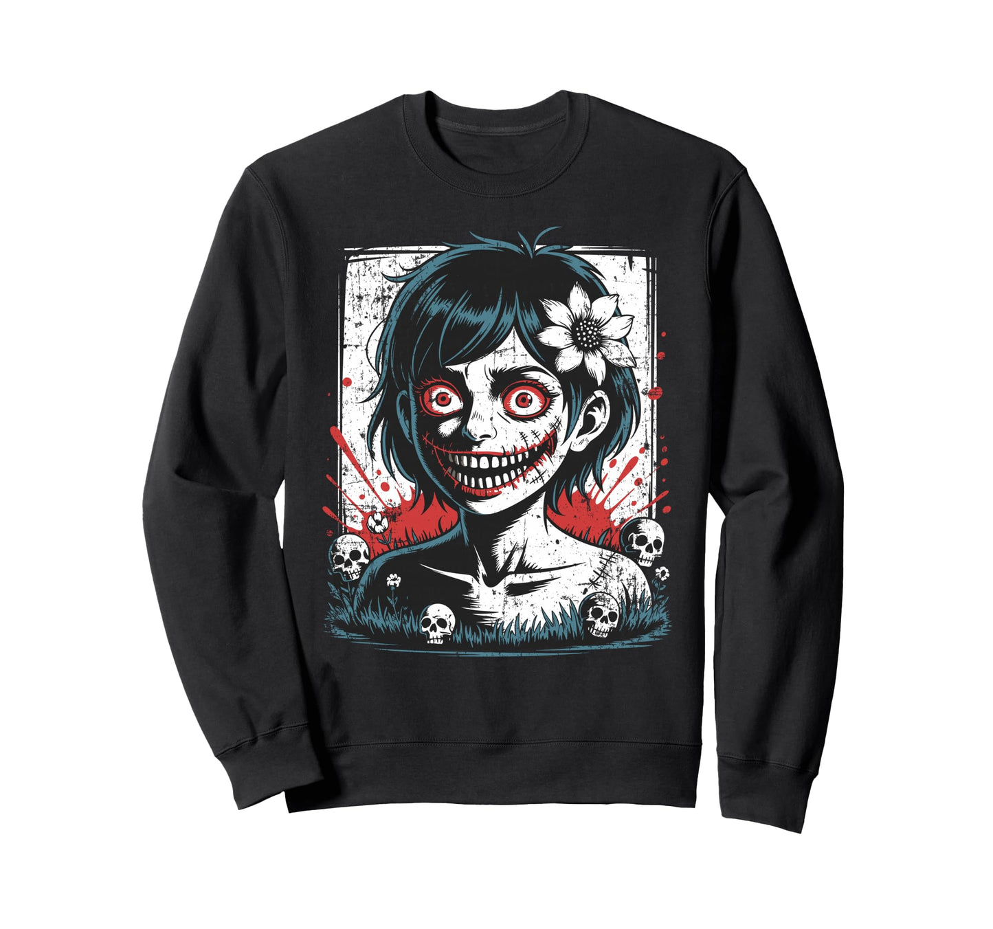 Japanese Goth Creepy Emo Y2K Japan Sweatshirt - Trendy Graphic Unisex - T-Shirt, Sweatshirt, Hoodie