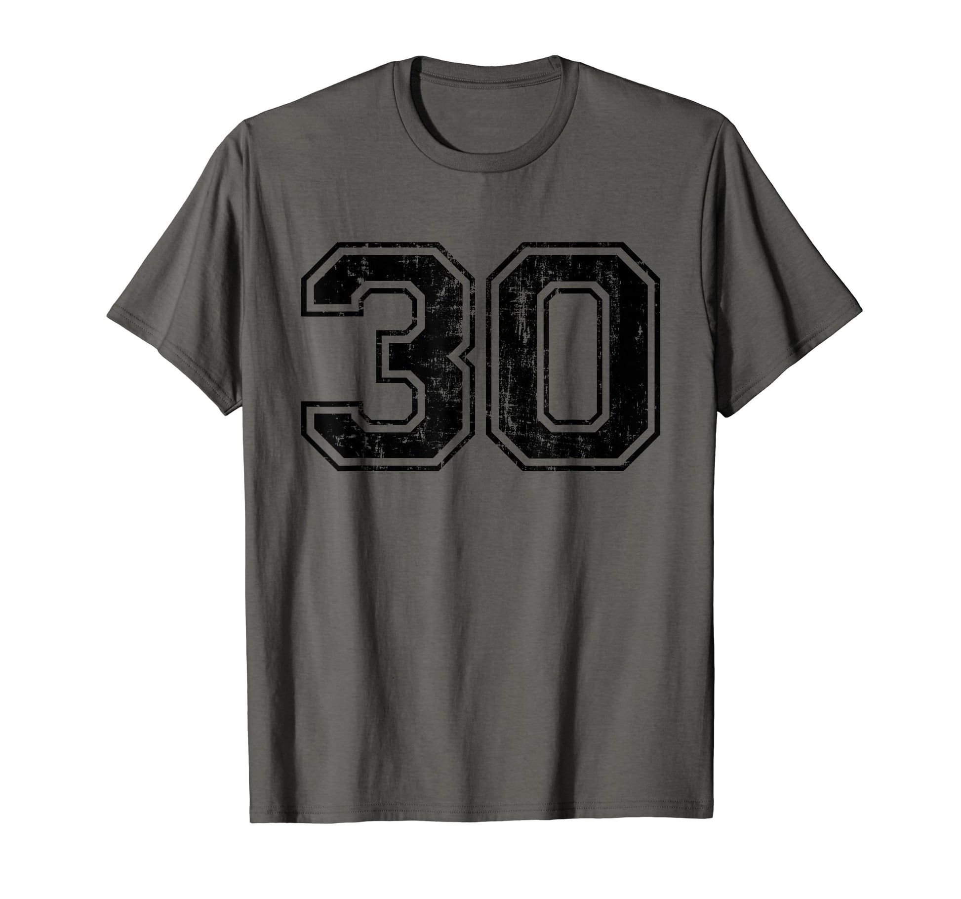 Number 30 Varsity Distressed Sport Team T-Shirt - Graphic Print Men Women - T-Shirt, Sweatshirt, Hoodie