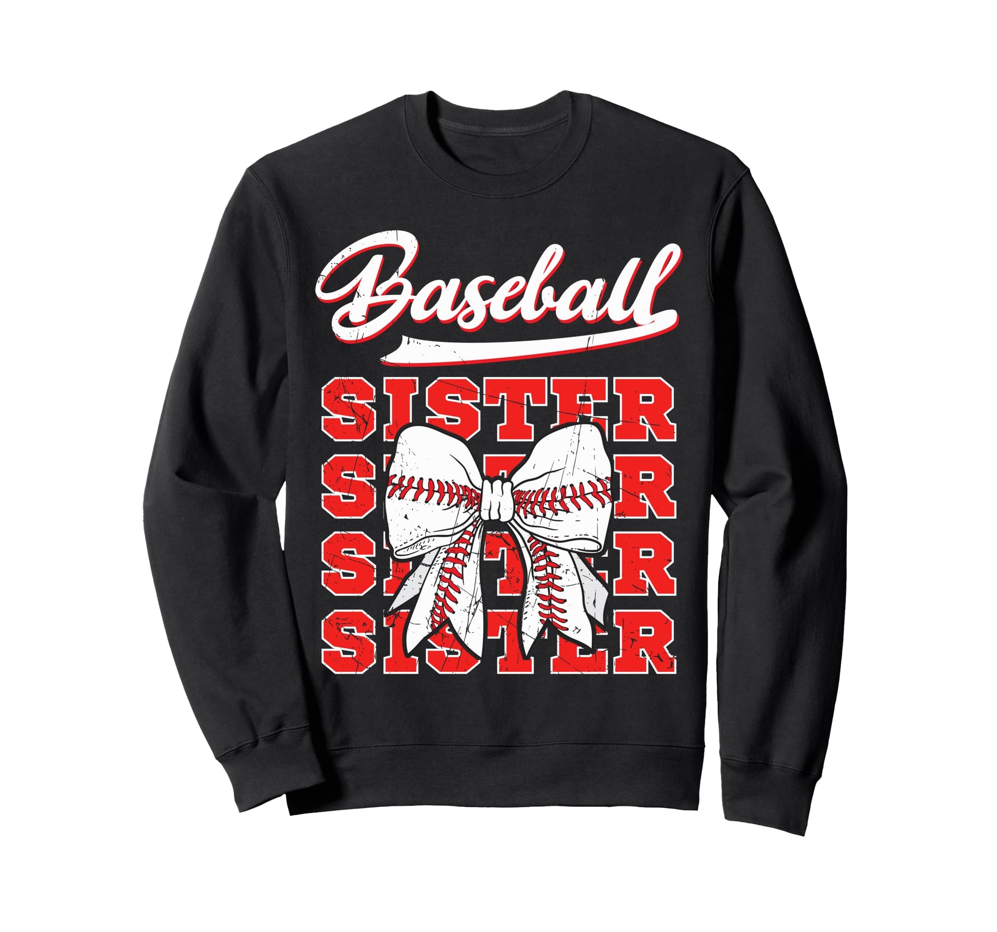 Baseball Sister Coquette Bow Sport Sweatshirt - Unique Graphic Unisex - T-Shirt, Sweatshirt, Hoodie
