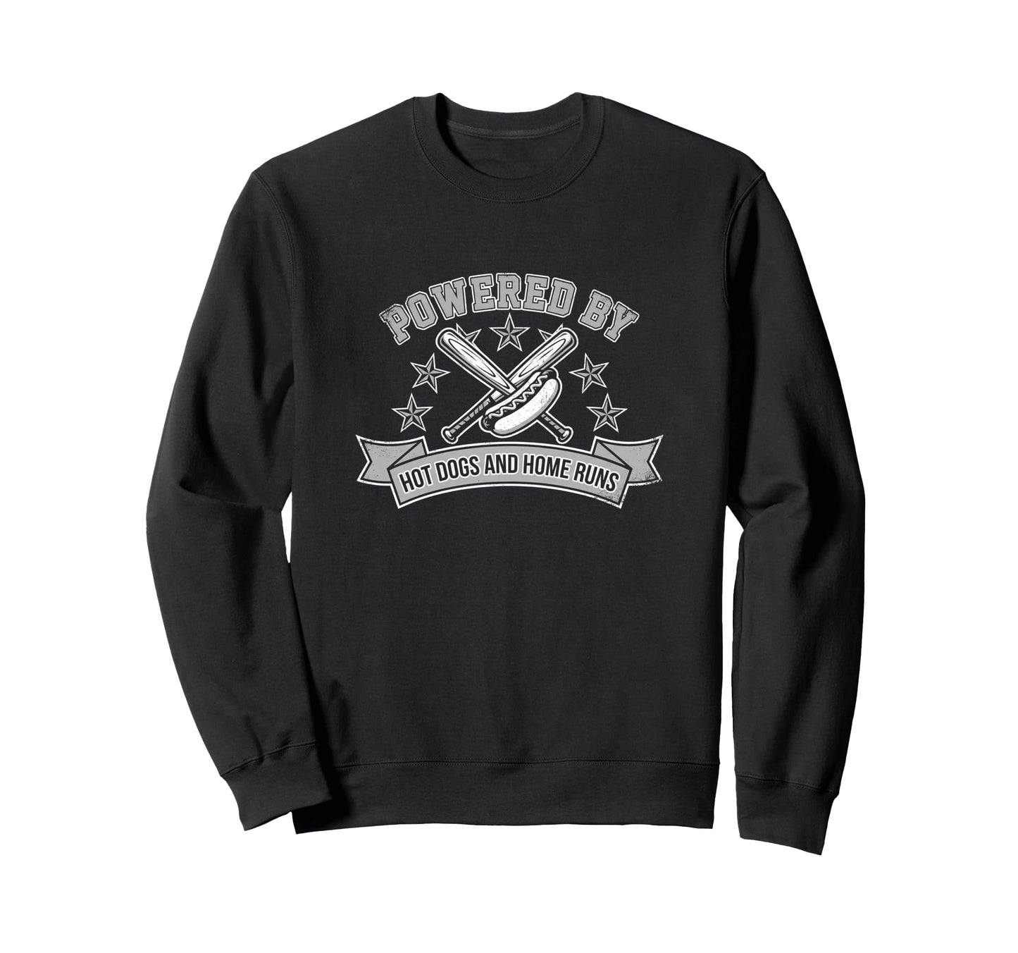 Powered Hot Dogs And Home Runs Sweatshirt - Custom Art Print Unisex - T-Shirt, Sweatshirt, Hoodie