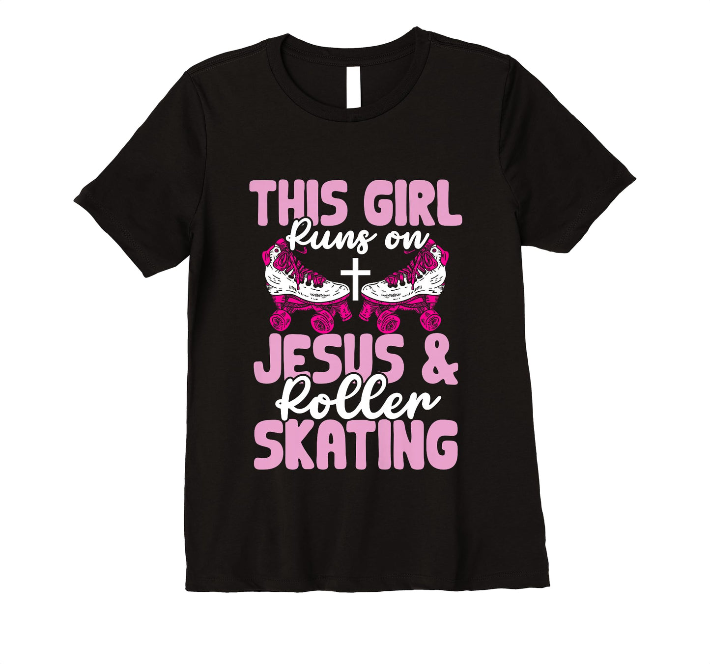 Runs Jesus And Roller Skating T-Shirt - Fun Novelty Design Men Women - T-Shirt, Sweatshirt, Hoodie