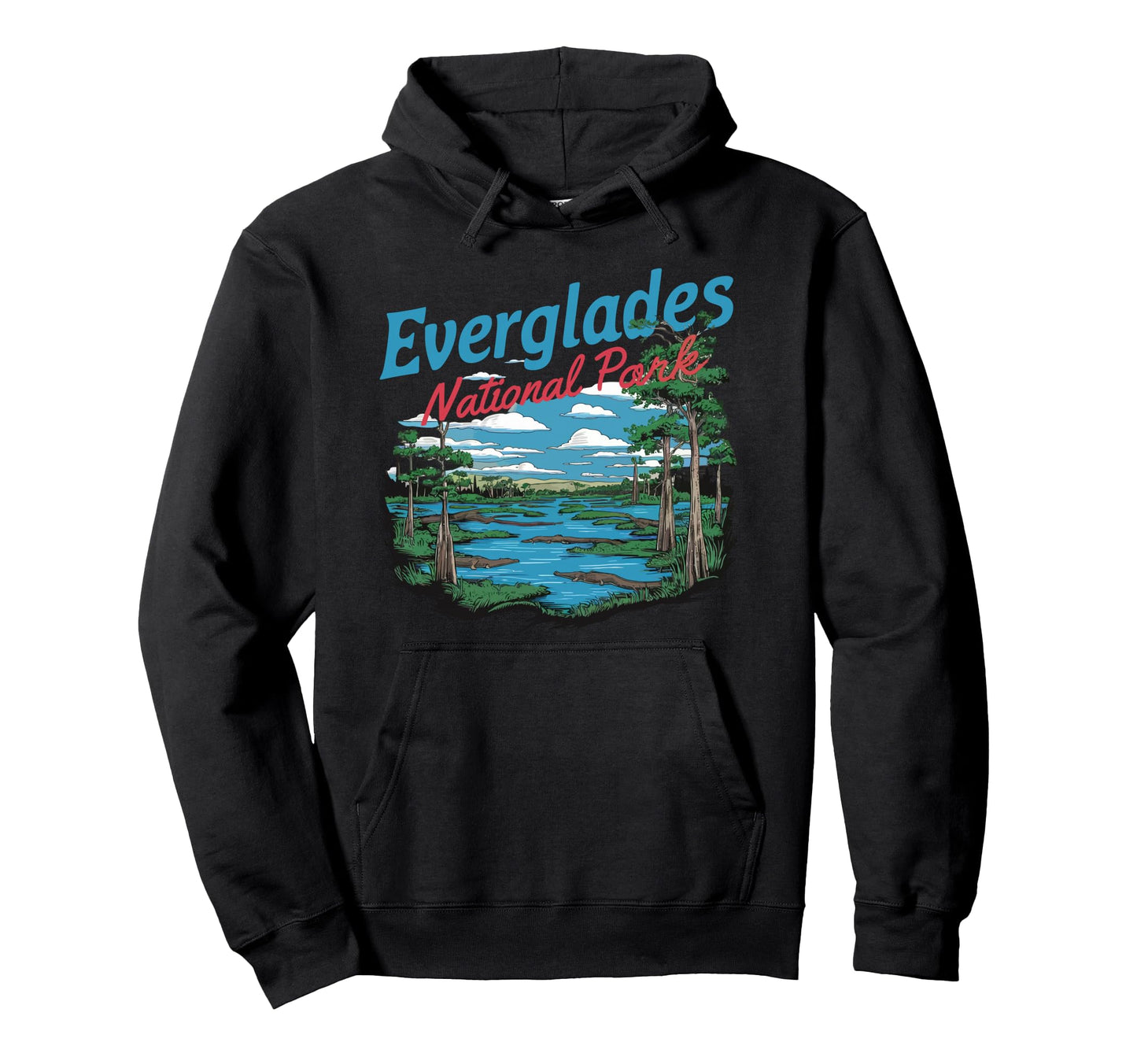 Everglades National Park Illustration Hoodie - Minimalist Print Men Women - T-Shirt, Sweatshirt, Hoodie