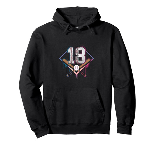Baseball Home Ice Cream 18Th Birthday Hoodie - Minimalist Print Men Women - T-Shirt, Sweatshirt, Hoodie