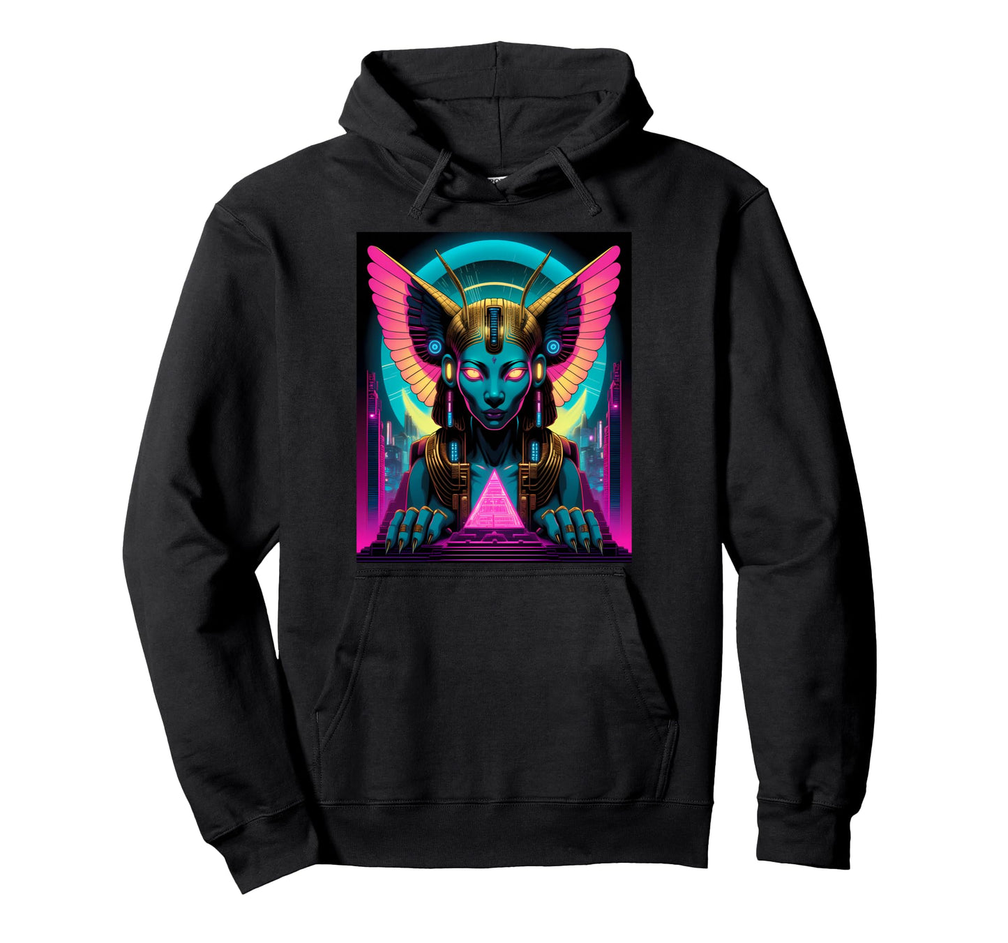 Vaporwave Sphinx 80S Synthwave Hoodie - Casual Everyday Wear Unisex - T-Shirt, Sweatshirt, Hoodie