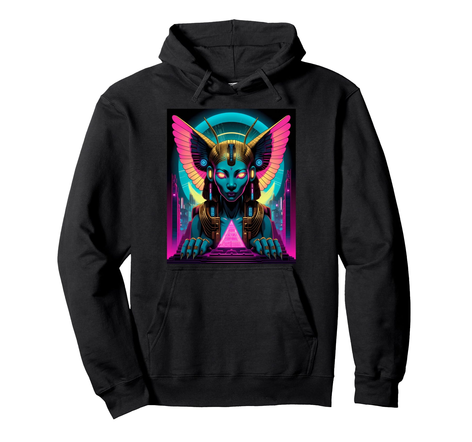 Vaporwave Sphinx 80S Synthwave Hoodie - Casual Everyday Wear Unisex - T-Shirt, Sweatshirt, Hoodie