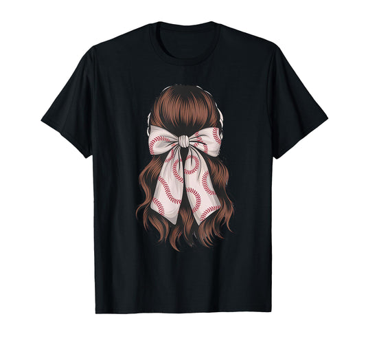 Baseball Coquette Bow Baseball Player T-Shirt - Novelty Apparel Men Women - T-Shirt, Sweatshirt, Hoodie
