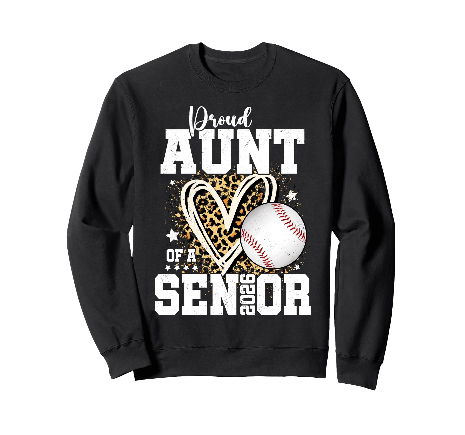 Proud Aunt 2026 Senior Baseball Sweatshirt - Custom Art Print for Adults - T-Shirt, Sweatshirt, Hoodie