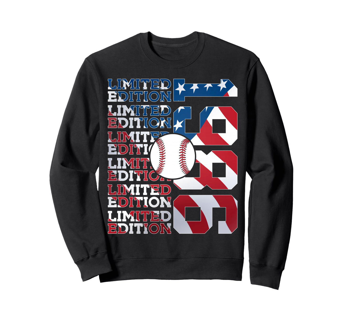 1986 Baseball 40Th Birthday Sweatshirt - Custom Art Print Men Women - T-Shirt, Sweatshirt, Hoodie