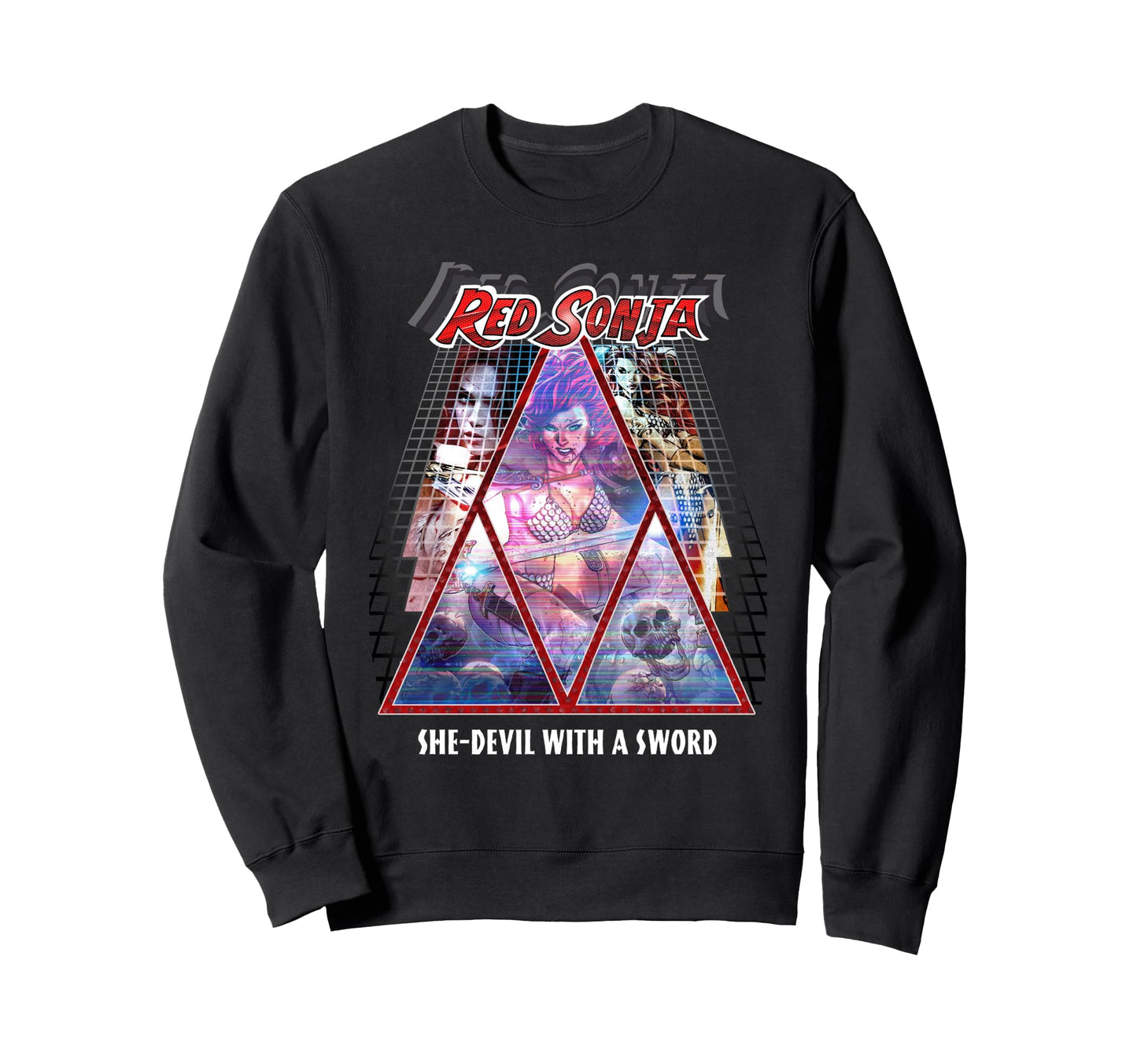 Red Sonja Synthwave Redhead Epic Sweatshirt - Aesthetic Graphic for Adults - T-Shirt, Sweatshirt, Hoodie