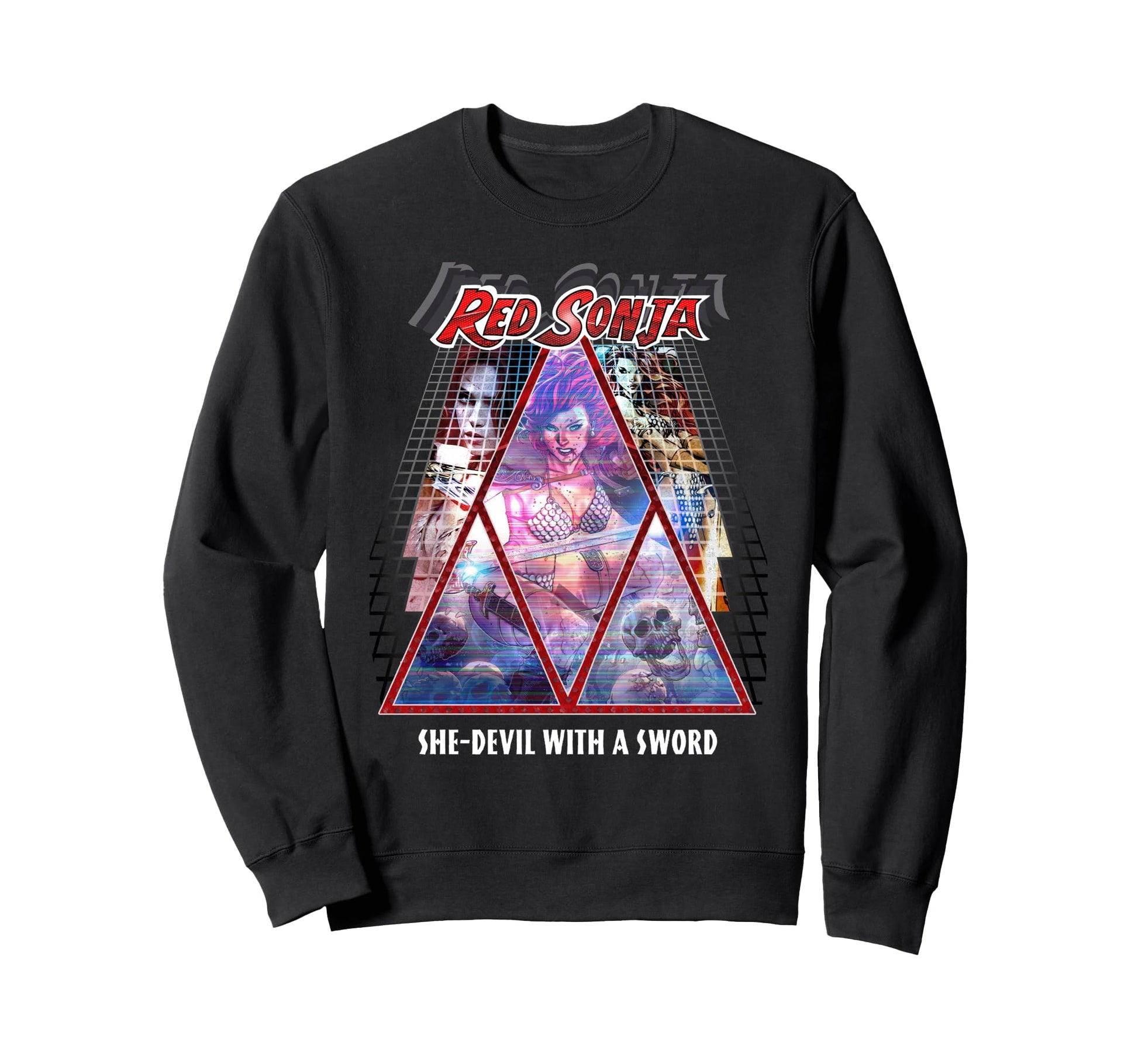 Red Sonja Synthwave Redhead Epic Sweatshirt - Aesthetic Graphic for Adults - T-Shirt, Sweatshirt, Hoodie