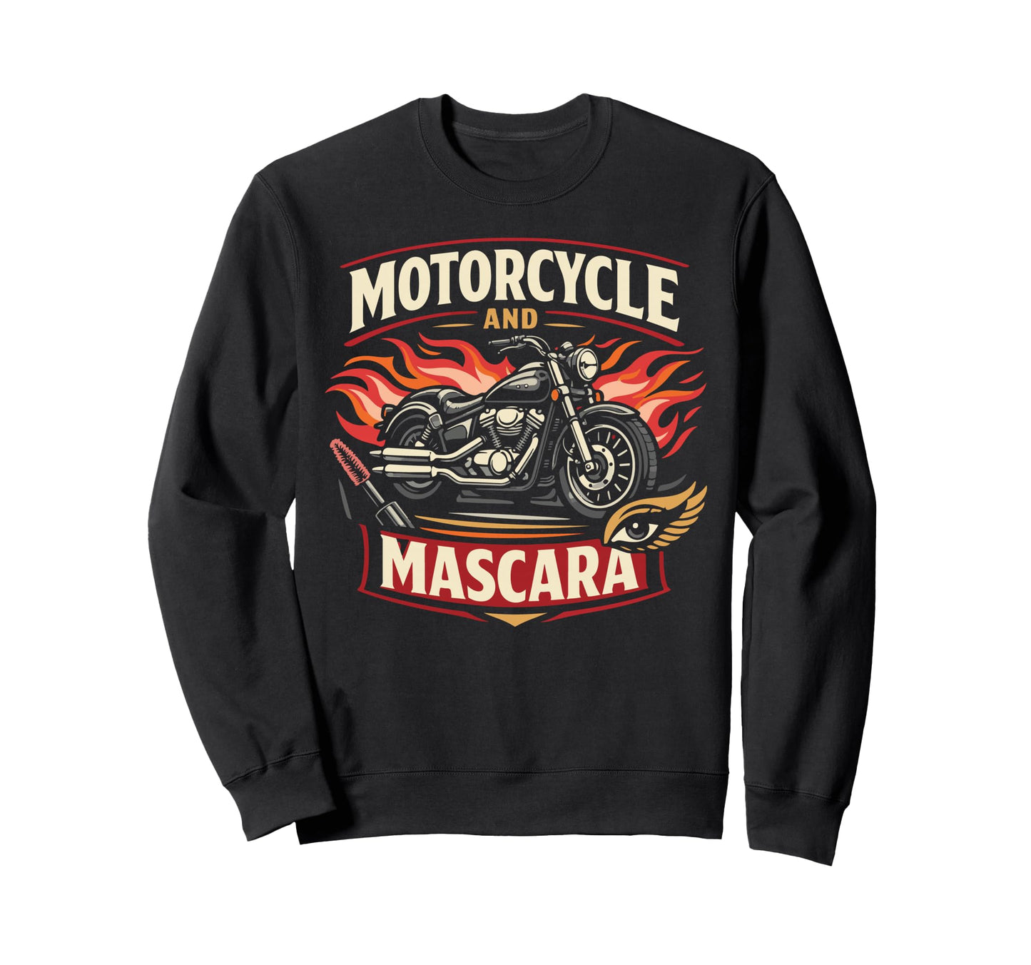 Motorcycle Biker Female Sweatshirt - Custom Art Print Men Women - T-Shirt, Sweatshirt, Hoodie