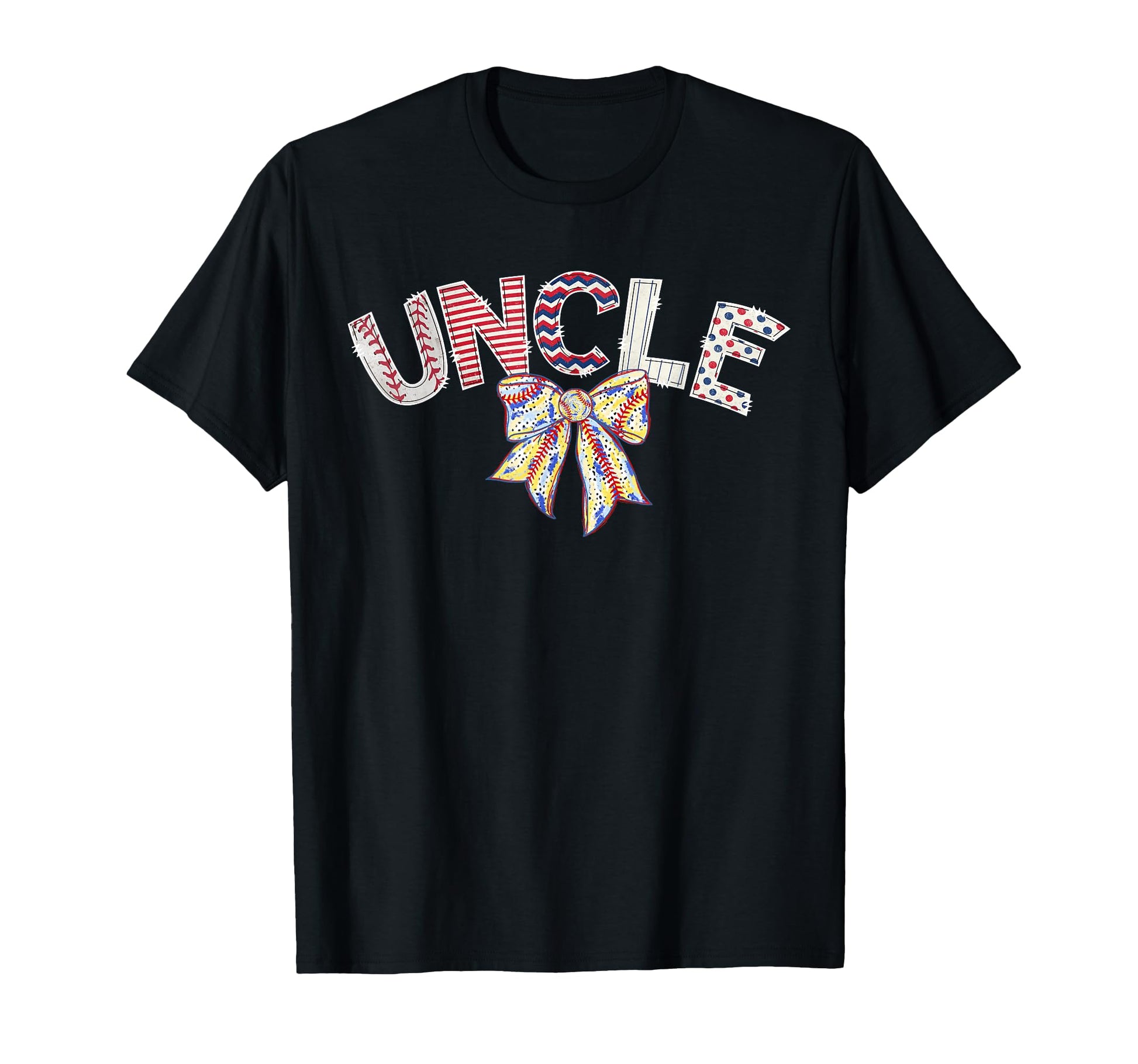 Baseball Uncle Coquette Bow Game Day T-Shirt - Custom Art Print Unisex - T-Shirt, Sweatshirt, Hoodie
