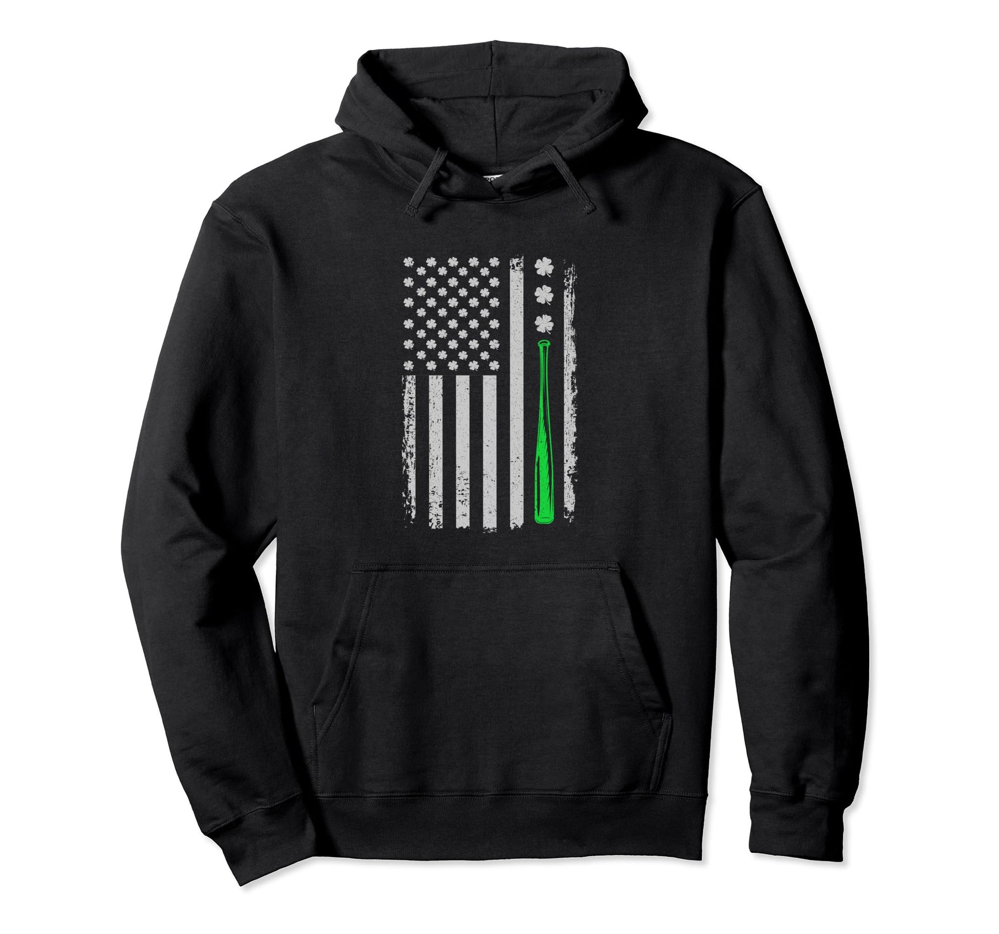 Irish American Us Flag St Patricks Hoodie - Fun Novelty Design for Adults - T-Shirt, Sweatshirt, Hoodie