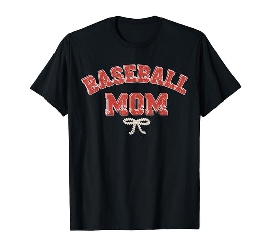 Baseball Coquette Bow Baseball Mom Mama T-Shirt - Streetwear Style Unisex - T-Shirt, Sweatshirt, Hoodie