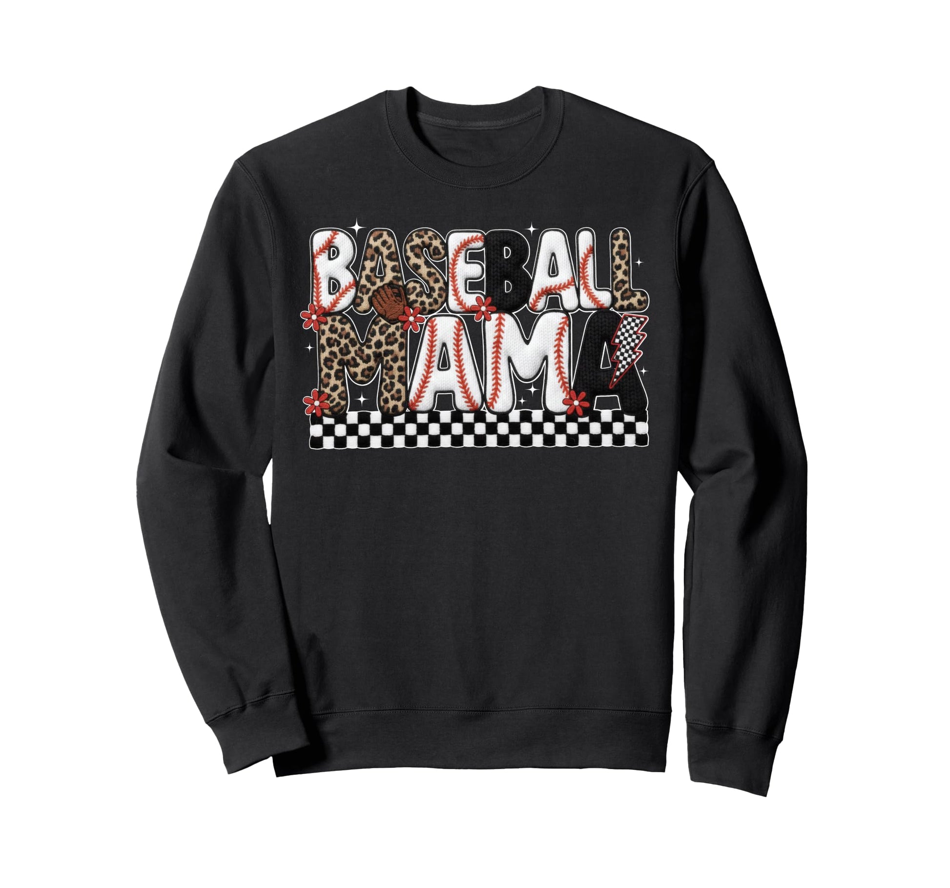 Game Day Baseball Mom Crochet Baseball Sweatshirt - Novelty Apparel Unisex - T-Shirt, Sweatshirt, Hoodie