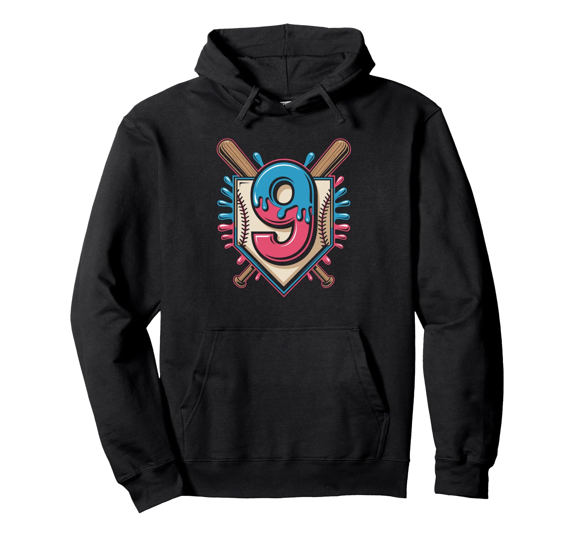Ice Cream Drip Baseball Birthday Hoodie - Casual Everyday Wear for Adults - T-Shirt, Sweatshirt, Hoodie