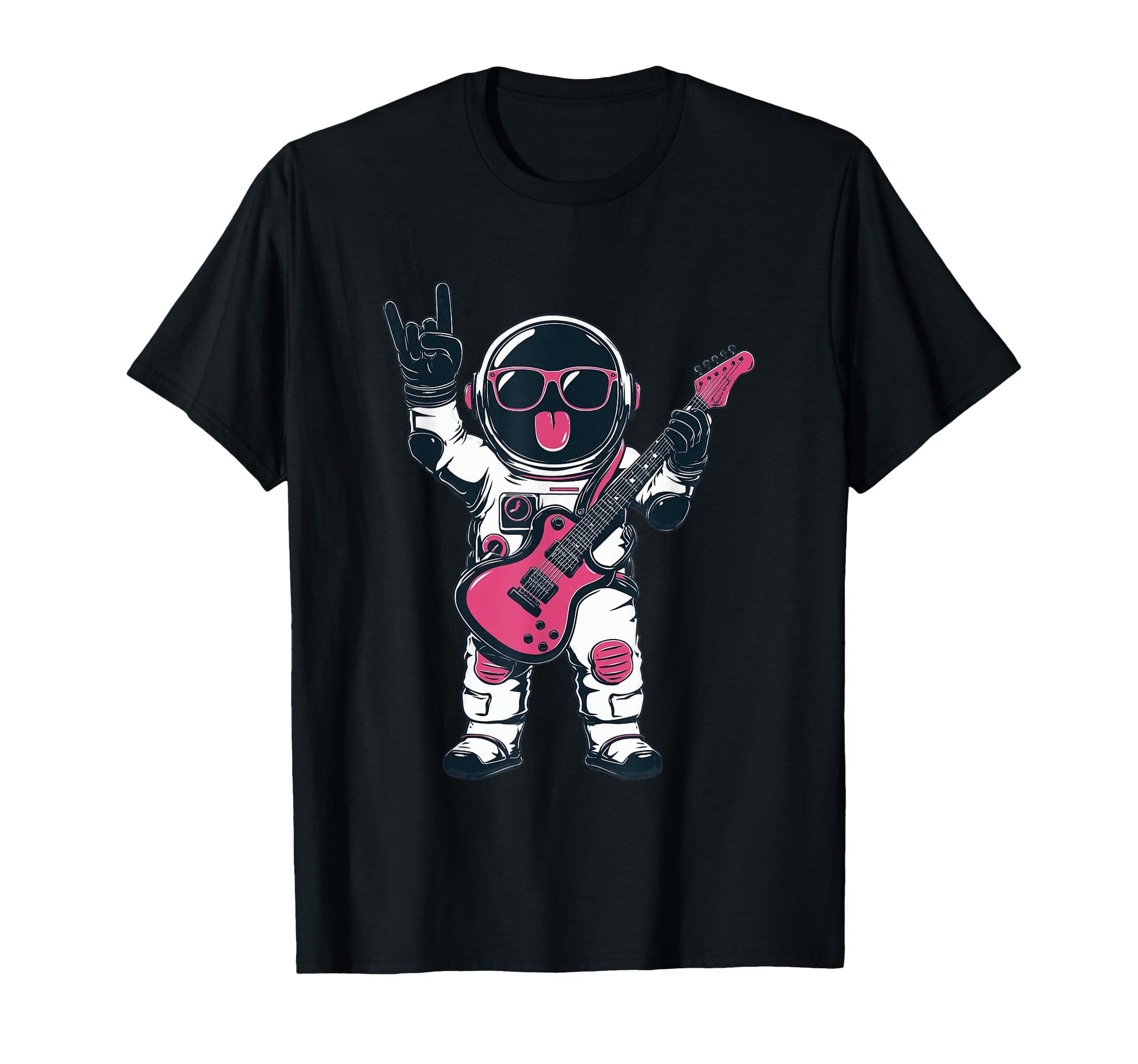 Funny Astronaut Guitar Player Rock Music T-Shirt - Custom Art Print Unisex - T-Shirt, Sweatshirt, Hoodie