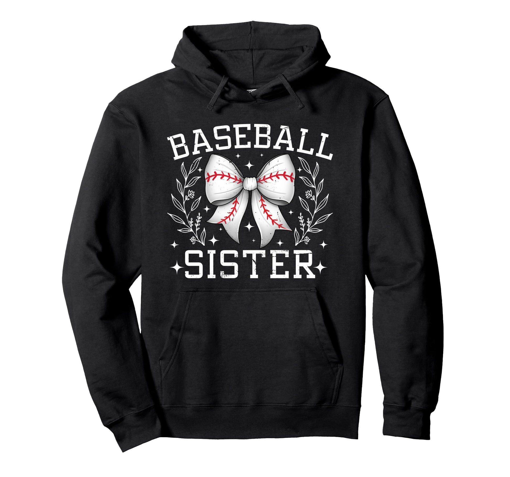 Coquette Bow Baseball Sister Game Day Hoodie - Unique Graphic Men Women - T-Shirt, Sweatshirt, Hoodie