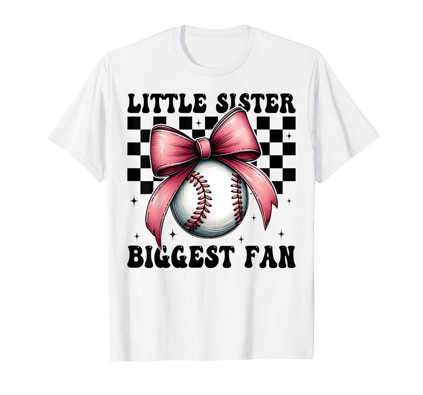 Baseball Sister Coquette Bow Little Sister T-Shirt - Unique Graphic Unisex - T-Shirt, Sweatshirt, Hoodie