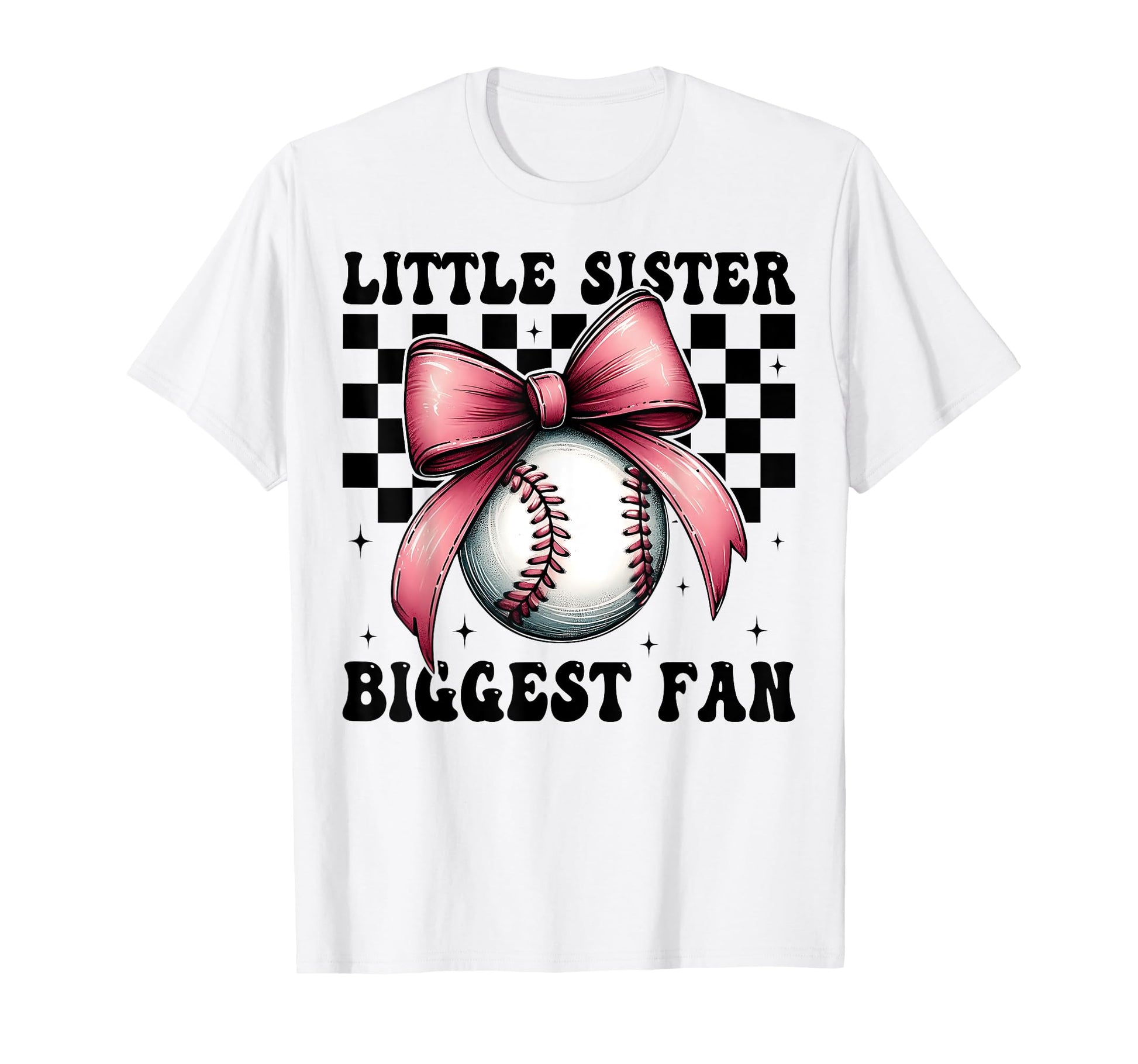 Baseball Sister Coquette Bow Little Sister T-Shirt - Unique Graphic Unisex - T-Shirt, Sweatshirt, Hoodie