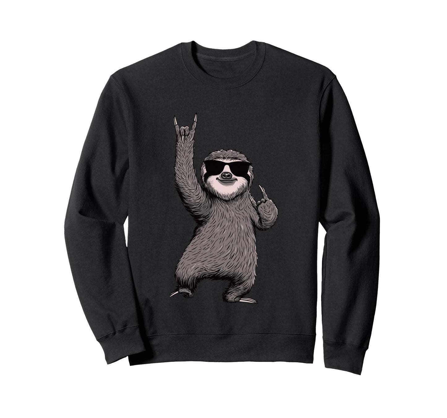 Sloth Rock Funny Animal Lover Sweatshirt - Casual Everyday Wear Men Women - T-Shirt, Sweatshirt, Hoodie