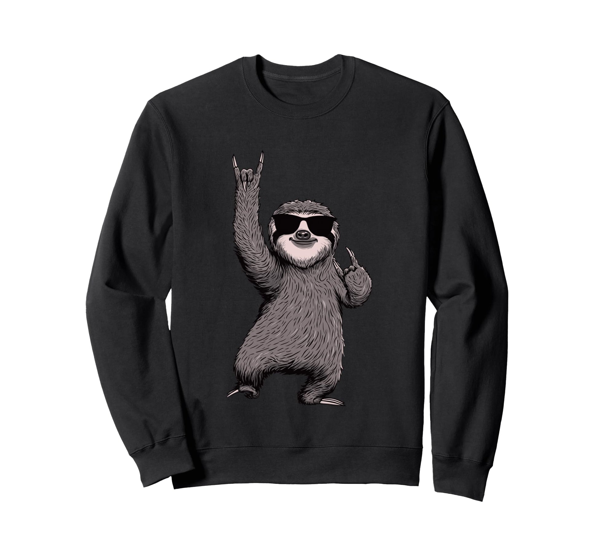 Sloth Rock Funny Animal Lover Sweatshirt - Casual Everyday Wear Men Women - T-Shirt, Sweatshirt, Hoodie