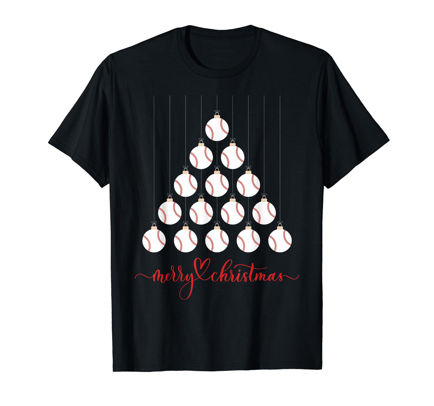 Baseball Tree Ornaments Tree Lights T-Shirt - Streetwear Style for Adults - T-Shirt, Sweatshirt, Hoodie