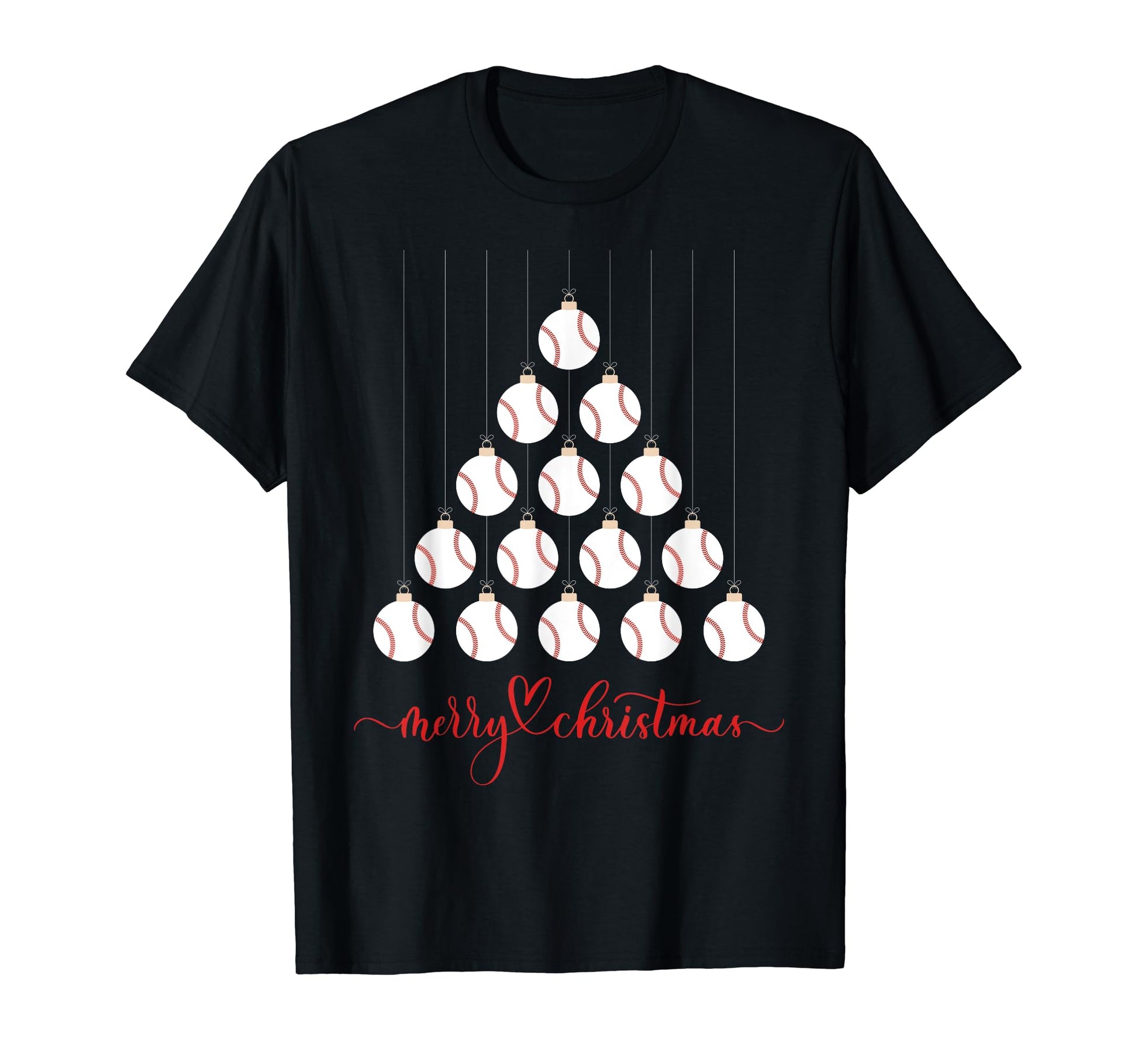 Baseball Tree Ornaments Tree Lights T-Shirt - Streetwear Style for Adults - T-Shirt, Sweatshirt, Hoodie