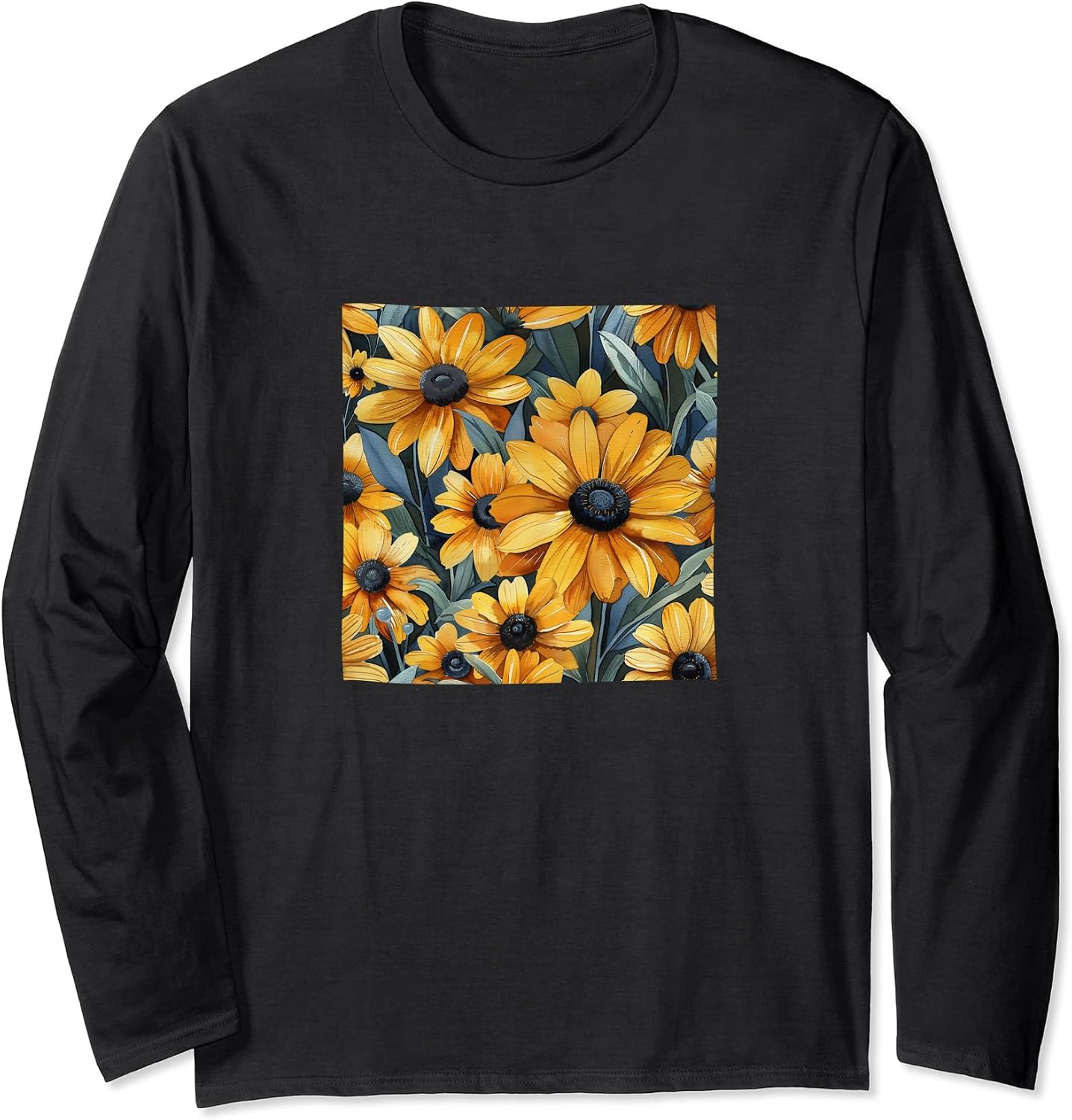 Black Eyed Susan Flower Watercolor Pattern Merch - Adult & Kids T-Shirts, Sweatshirts & Hoodies apparel design preview 1