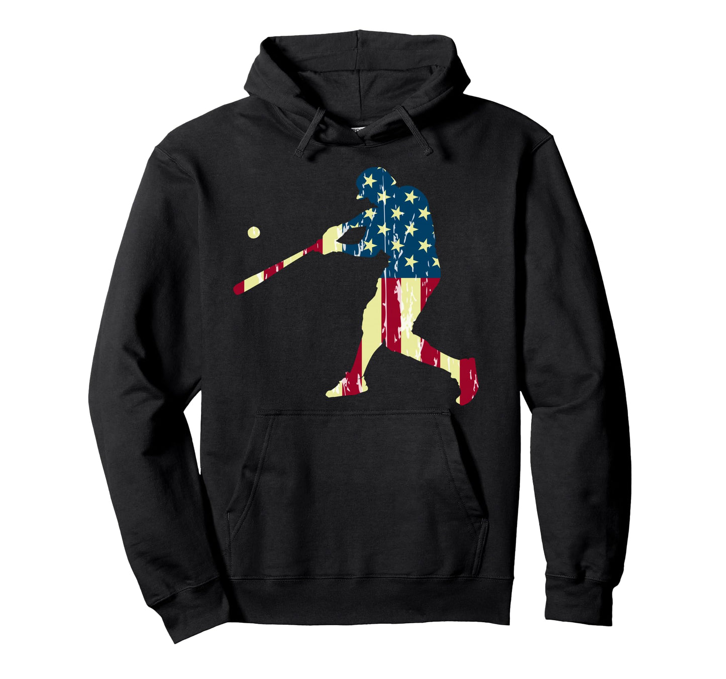 Patriotic American Flag Baseball Hoodie - Trendy Graphic for Adults - T-Shirt, Sweatshirt, Hoodie