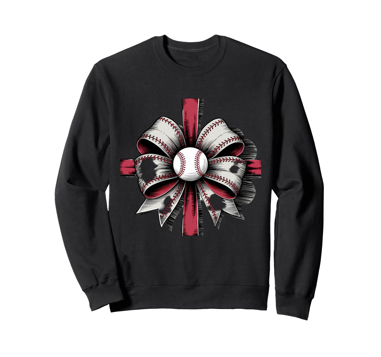Baseball Coquette Bow Sweatshirt - Casual Everyday Wear for Adults - T-Shirt, Sweatshirt, Hoodie