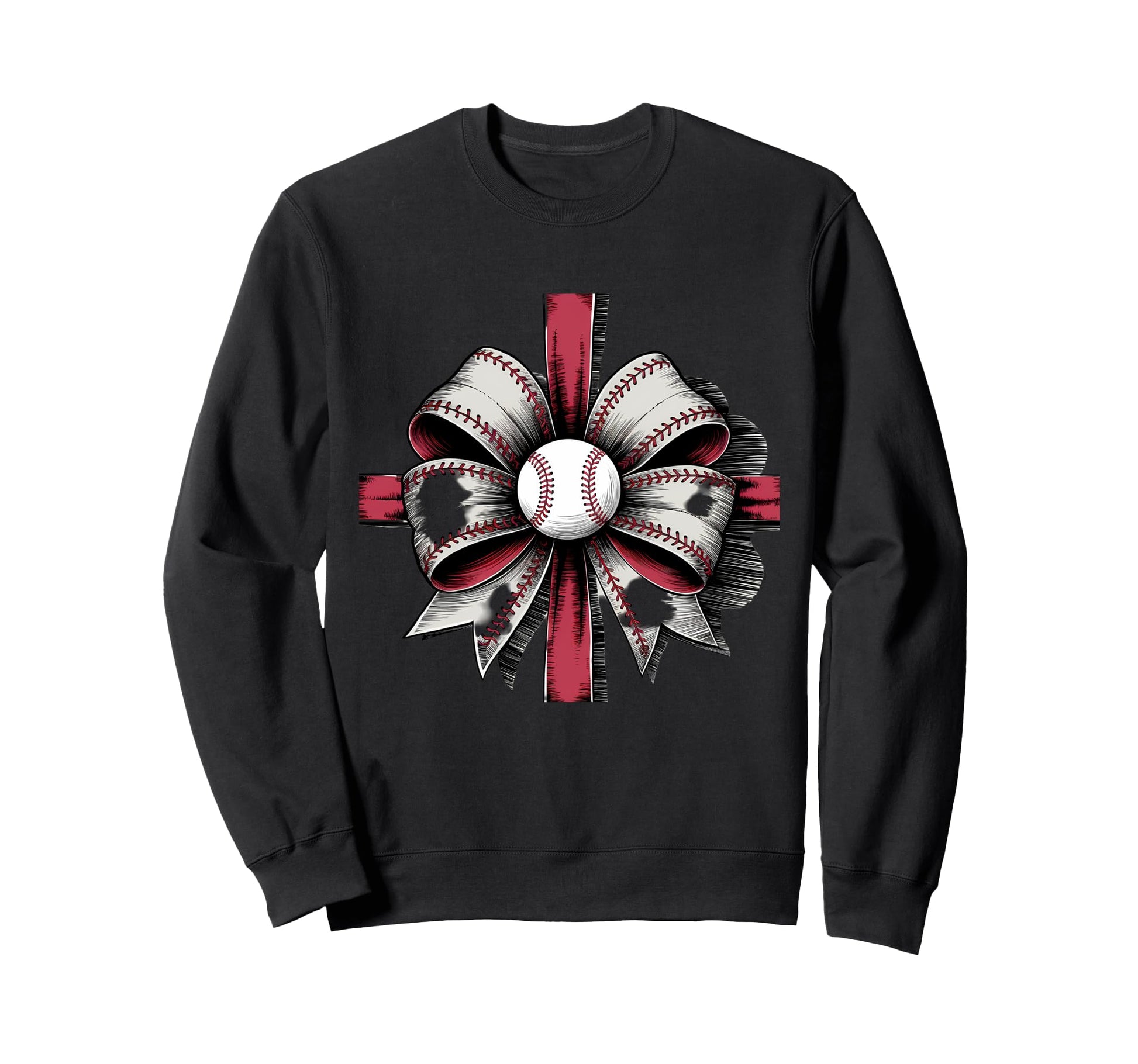 Baseball Coquette Bow Sweatshirt - Casual Everyday Wear for Adults - T-Shirt, Sweatshirt, Hoodie