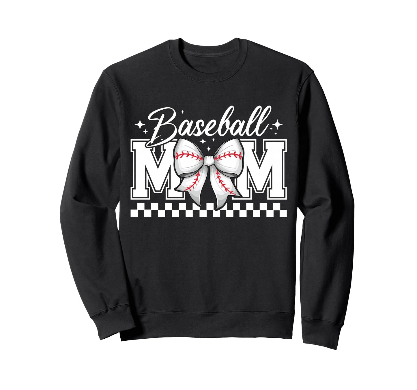 Baseball Mom Coquette Bow Baseball Sweatshirt - Minimalist Print Men Women - T-Shirt, Sweatshirt, Hoodie