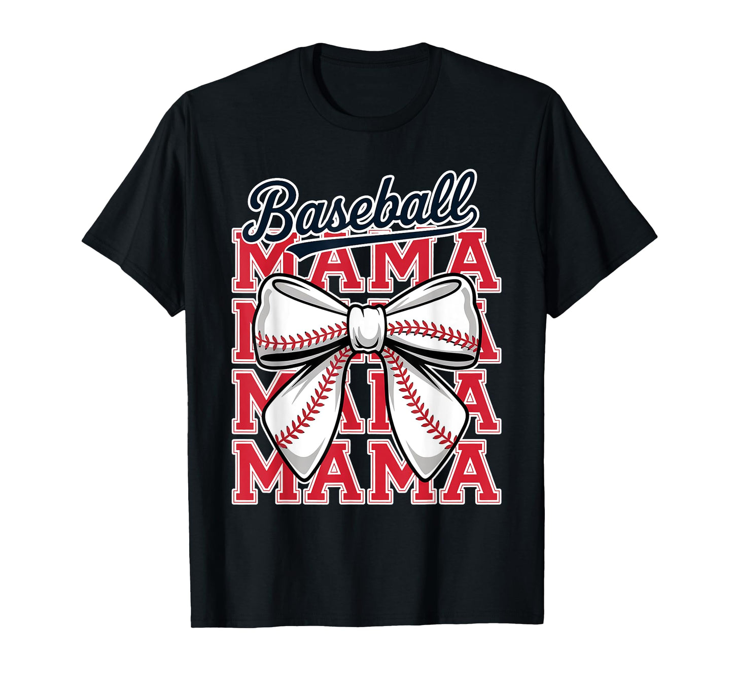 Baseball Mama Coquette Bow Game T-Shirt - Casual Everyday Wear for Adults - T-Shirt, Sweatshirt, Hoodie