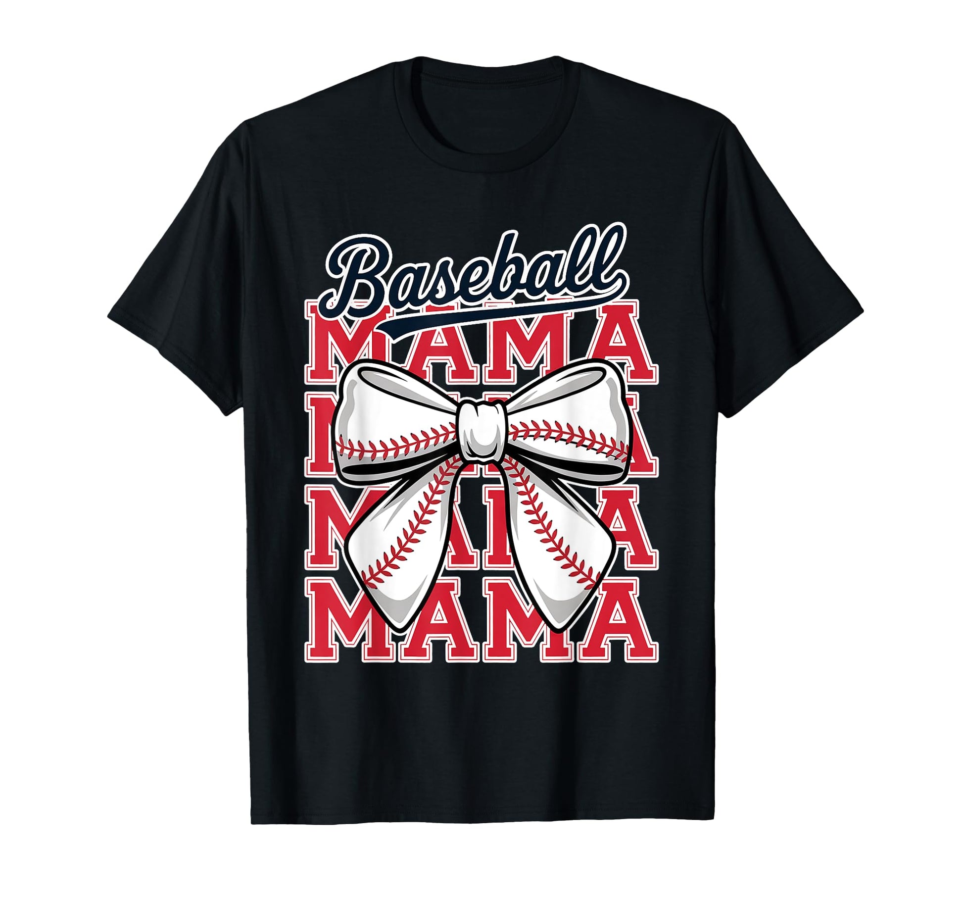 Baseball Mama Coquette Bow Game T-Shirt - Casual Everyday Wear for Adults - T-Shirt, Sweatshirt, Hoodie