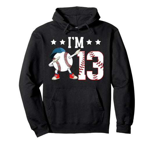13Th Baseball Birthday Thirteen Year Old Hoodie - Minimalist Print Unisex - T-Shirt, Sweatshirt, Hoodie