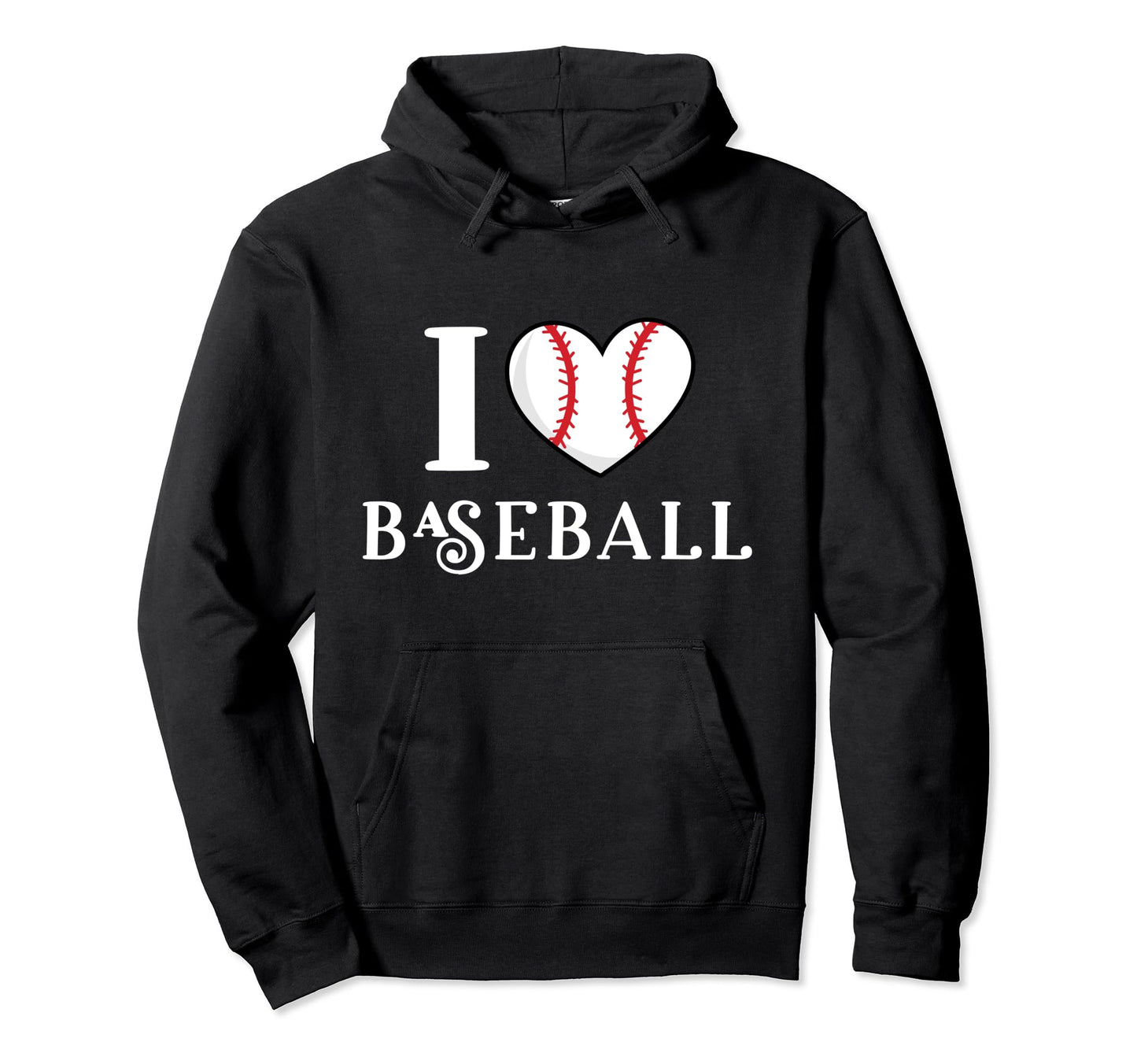 I Love Heart Baseball Hoodie - Graphic Print Men Women - T-Shirt, Sweatshirt, Hoodie