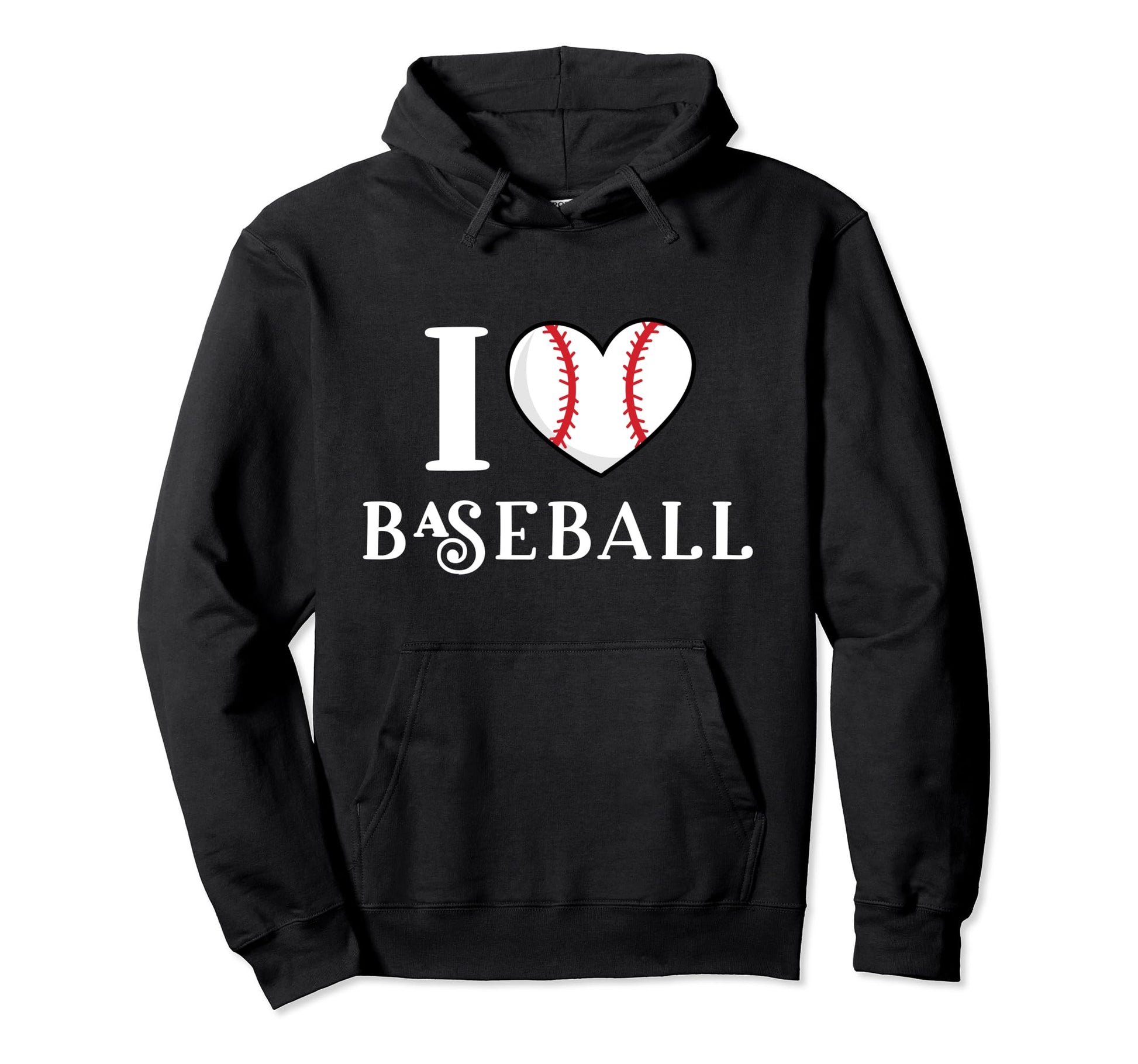 I Love Heart Baseball Hoodie - Graphic Print Men Women - T-Shirt, Sweatshirt, Hoodie