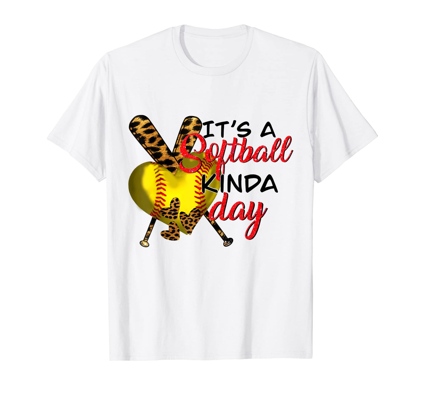 Leopard Its Softball Kinda Day T-Shirt - Streetwear Style for Adults - T-Shirt, Sweatshirt, Hoodie