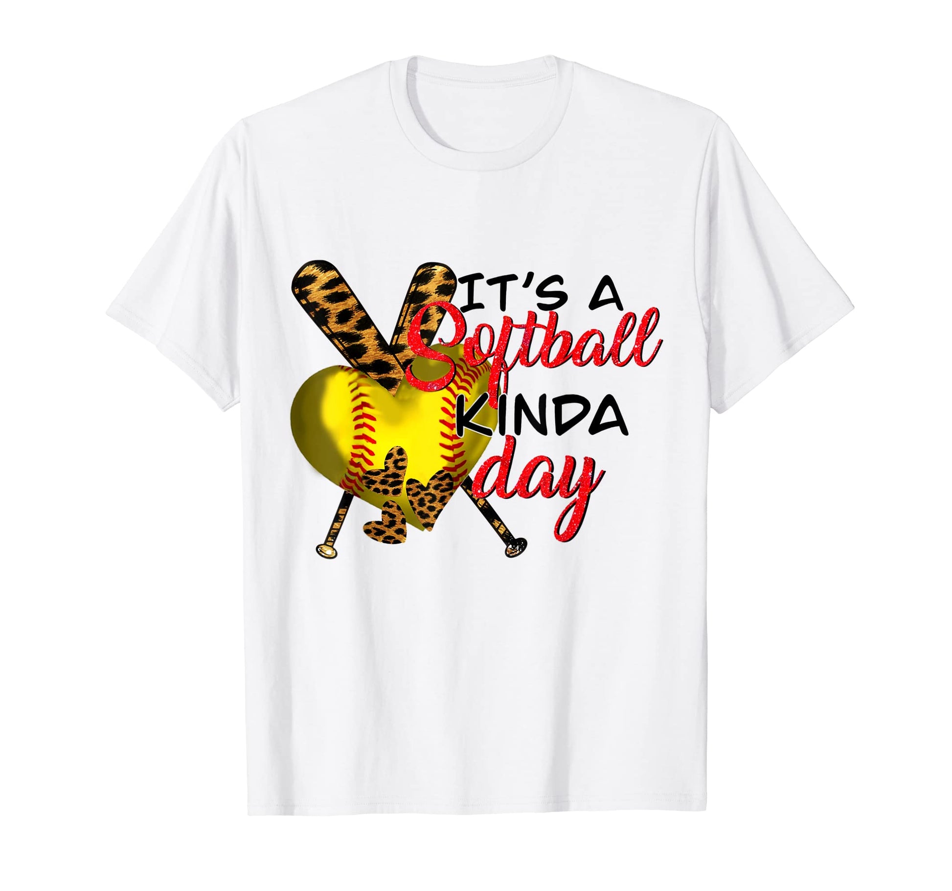 Leopard Its Softball Kinda Day T-Shirt - Streetwear Style for Adults - T-Shirt, Sweatshirt, Hoodie