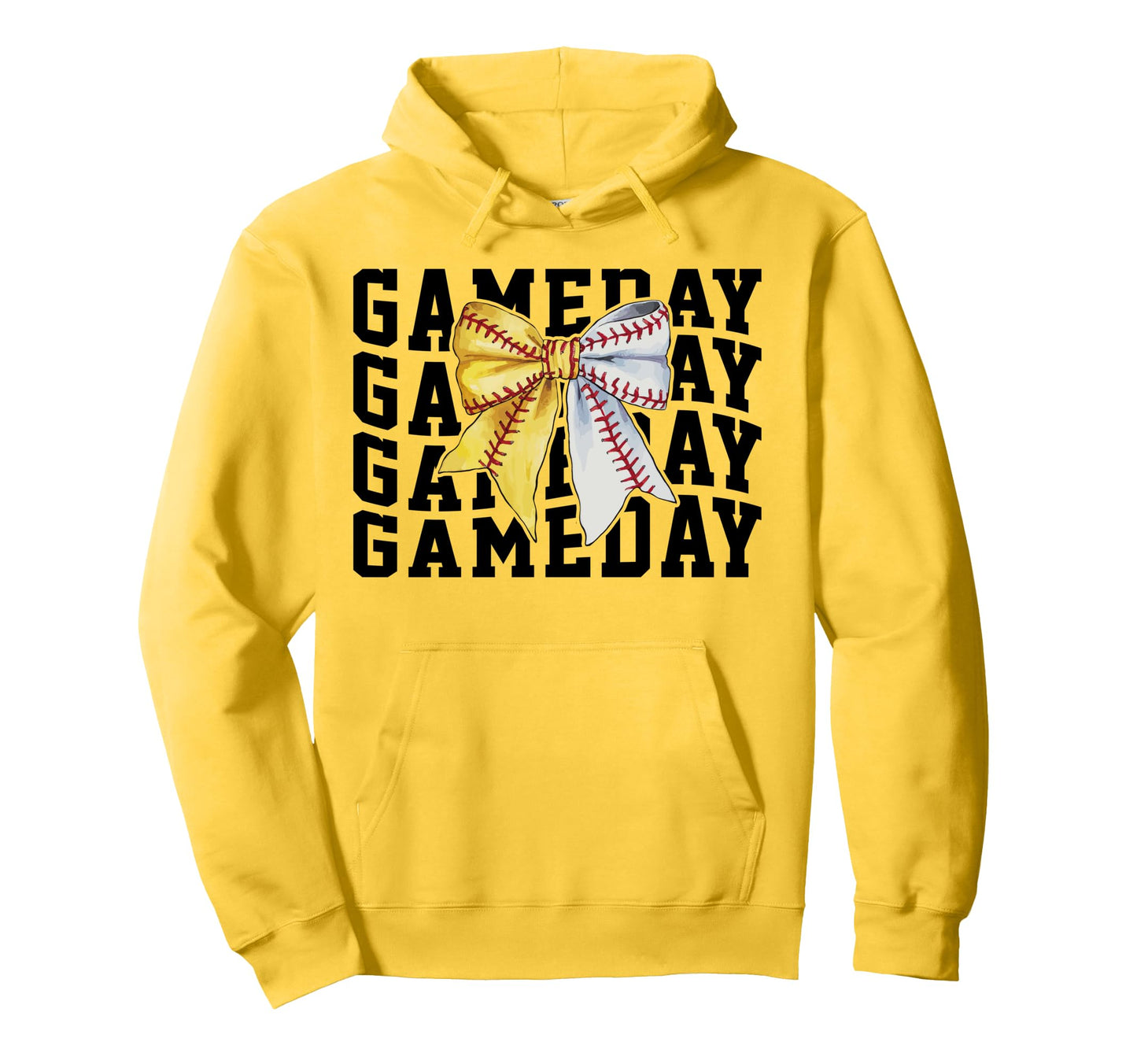 Game Day Coquette Bow Softball Baseball Hoodie - Aesthetic Graphic Unisex - T-Shirt, Sweatshirt, Hoodie